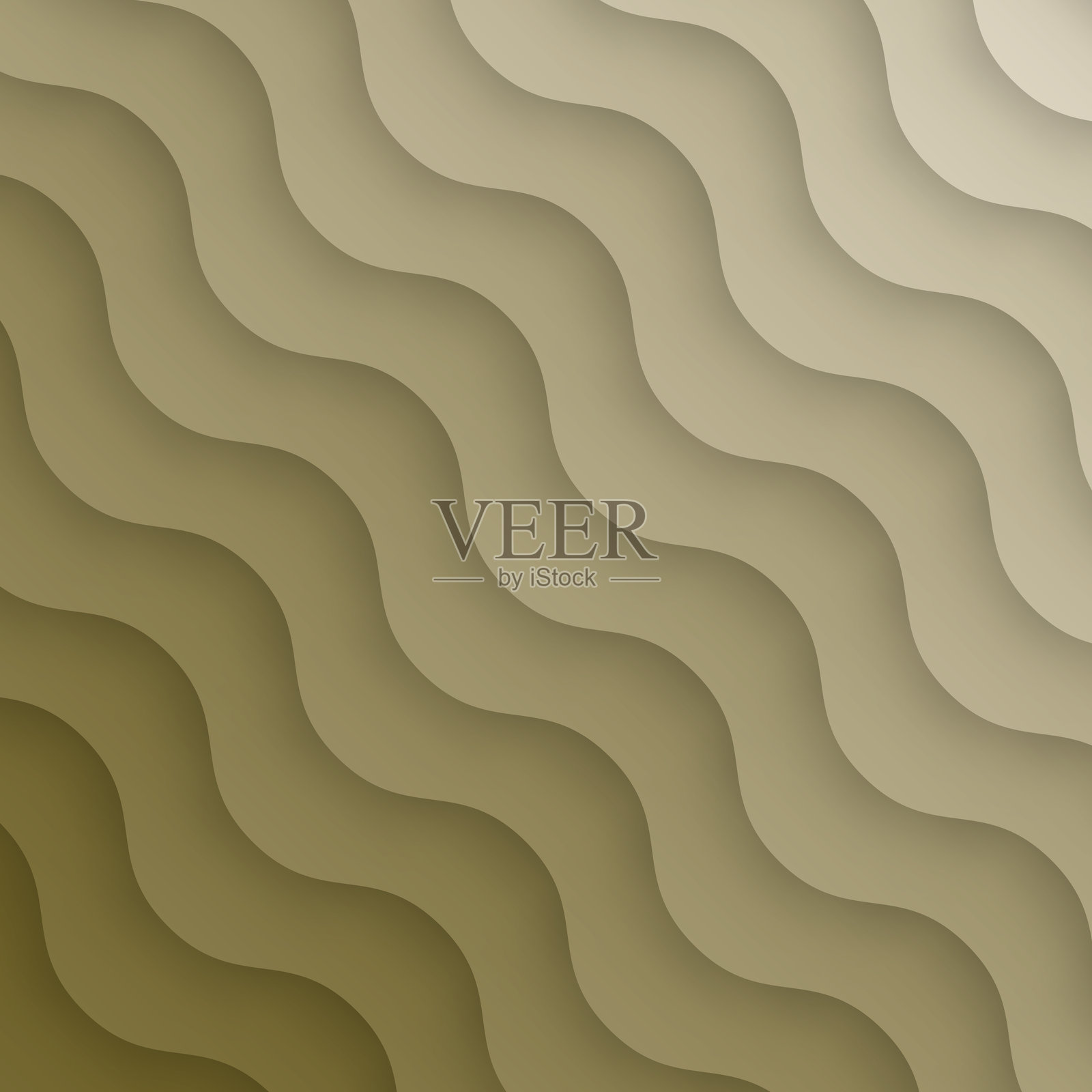 新潮的几何背景与棕色抽象波浪插画图片素材