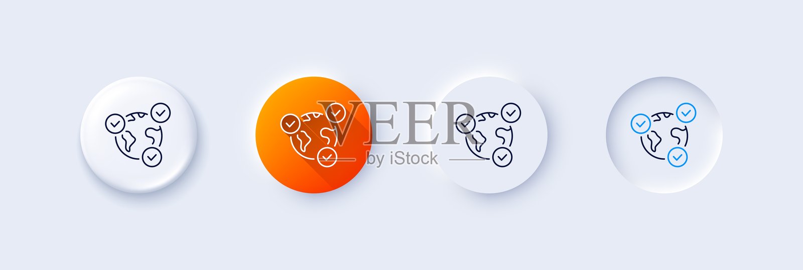 在线投票线图标。网络投票标志。行图标。向量插画图片素材