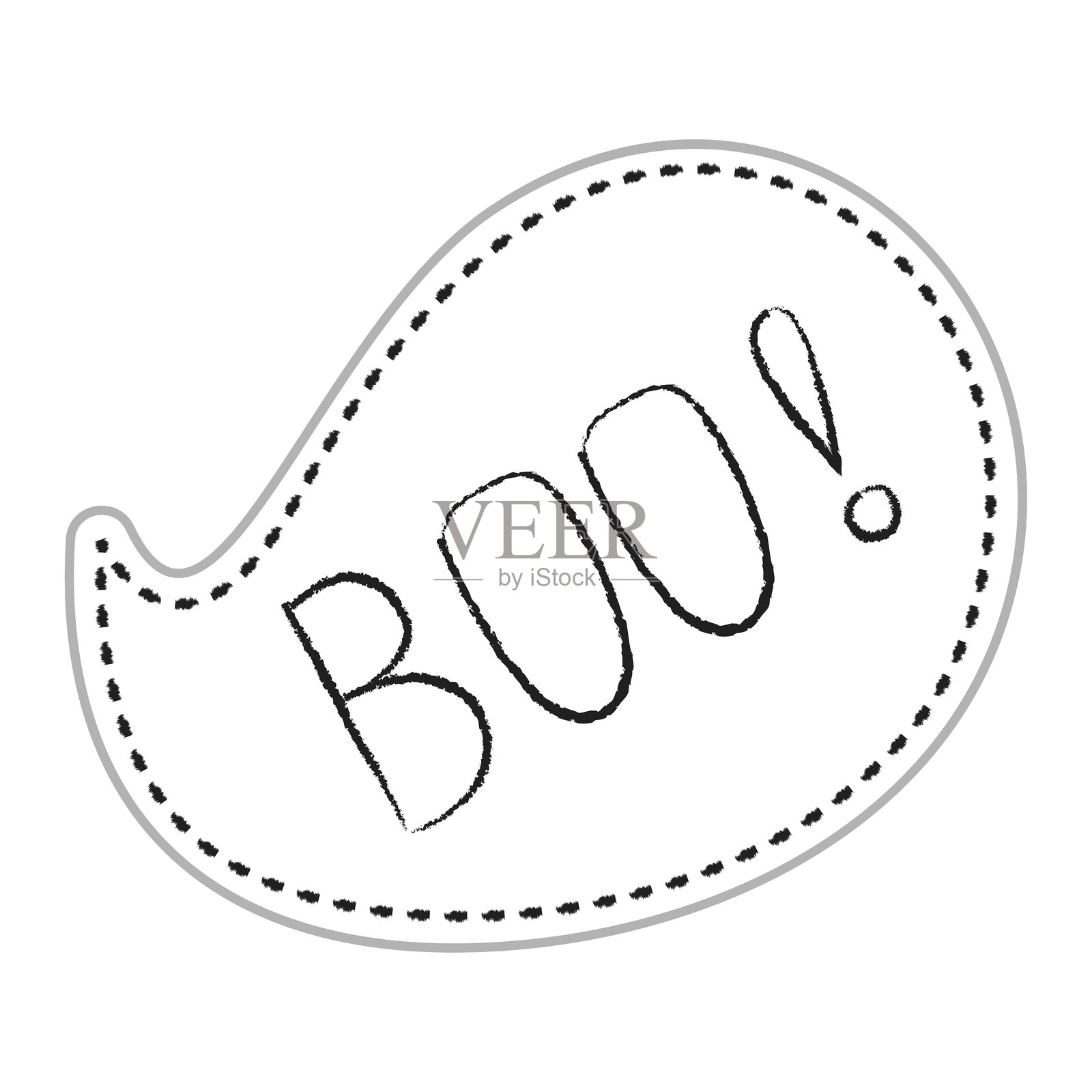 万圣节的演讲泡泡贴纸。彩色平面矢量插图。插画图片素材