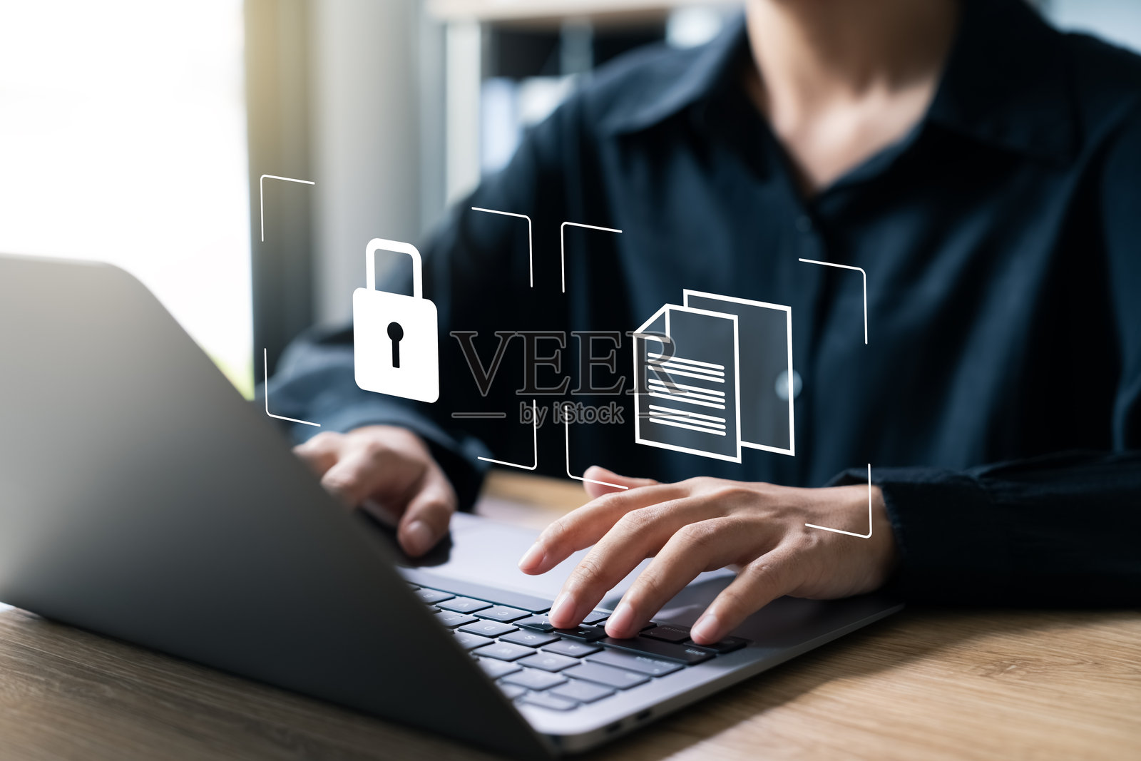 网络安全:在数字时代用强大的反病毒和数据保护保护数据。照片摄影图片