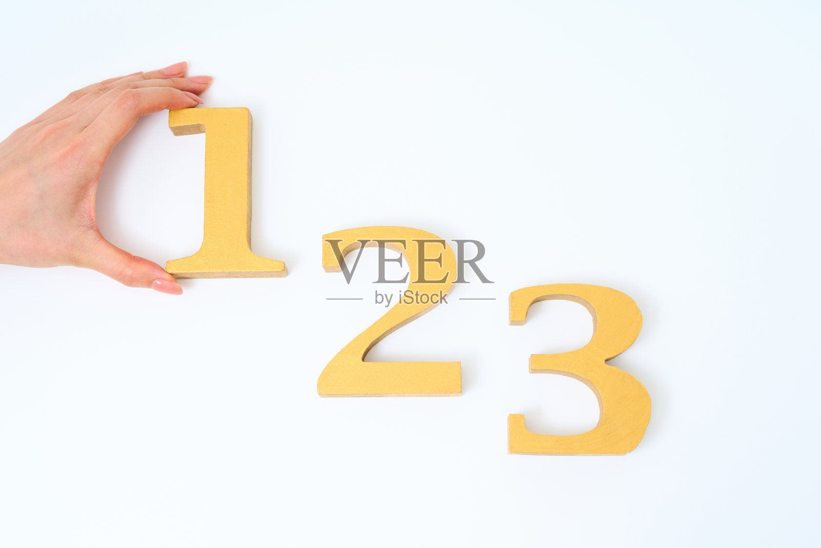 标有数字“1”、“2”和“3”的木块照片摄影图片