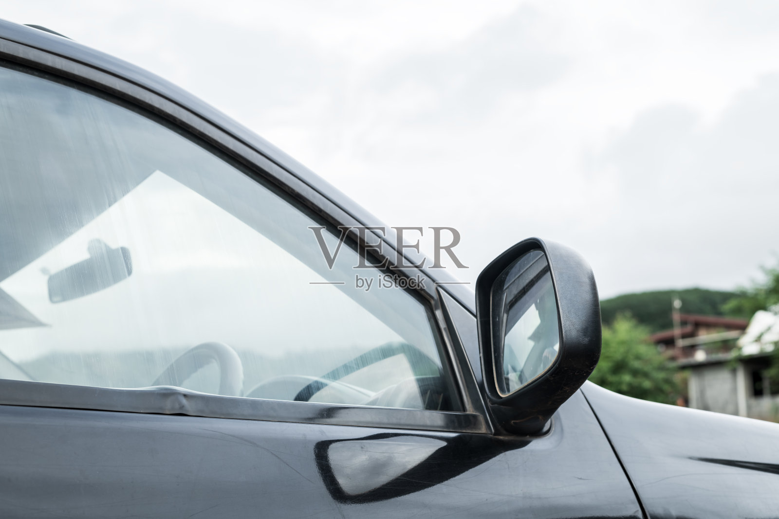 汽车侧后视镜照片摄影图片