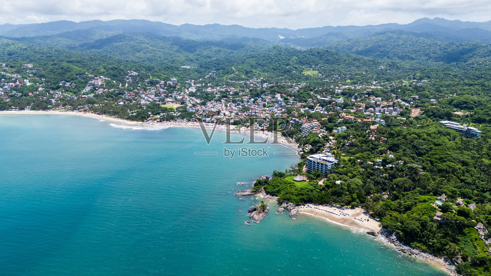 被美丽的海滩包围，Nayarit。墨西哥照片摄影图片