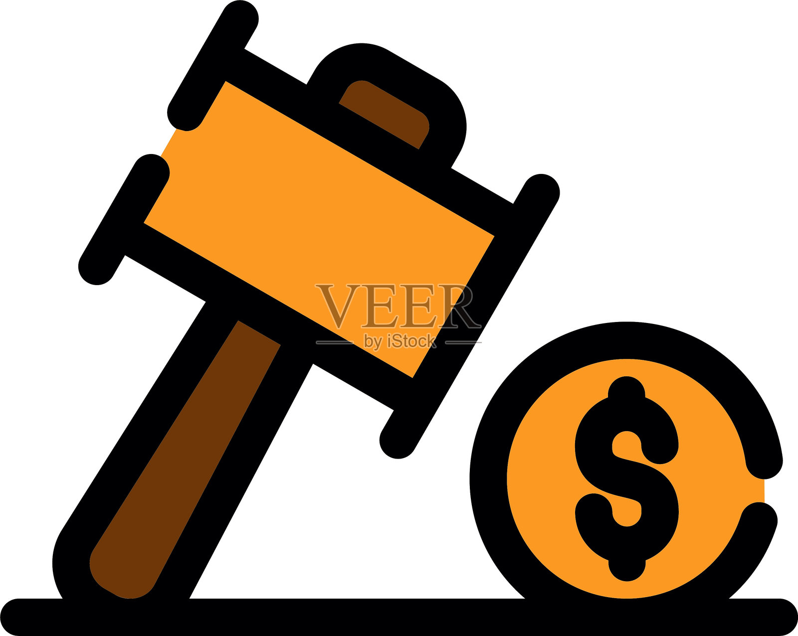 拍卖图标插画图片素材