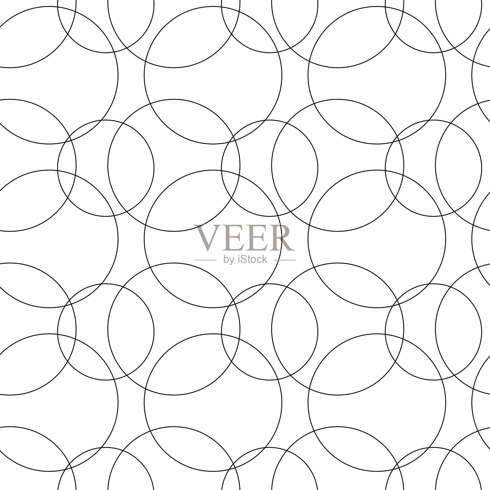 抽象的几何图案与圆，十字，条纹，线条。无缝矢量背景。插画图片素材