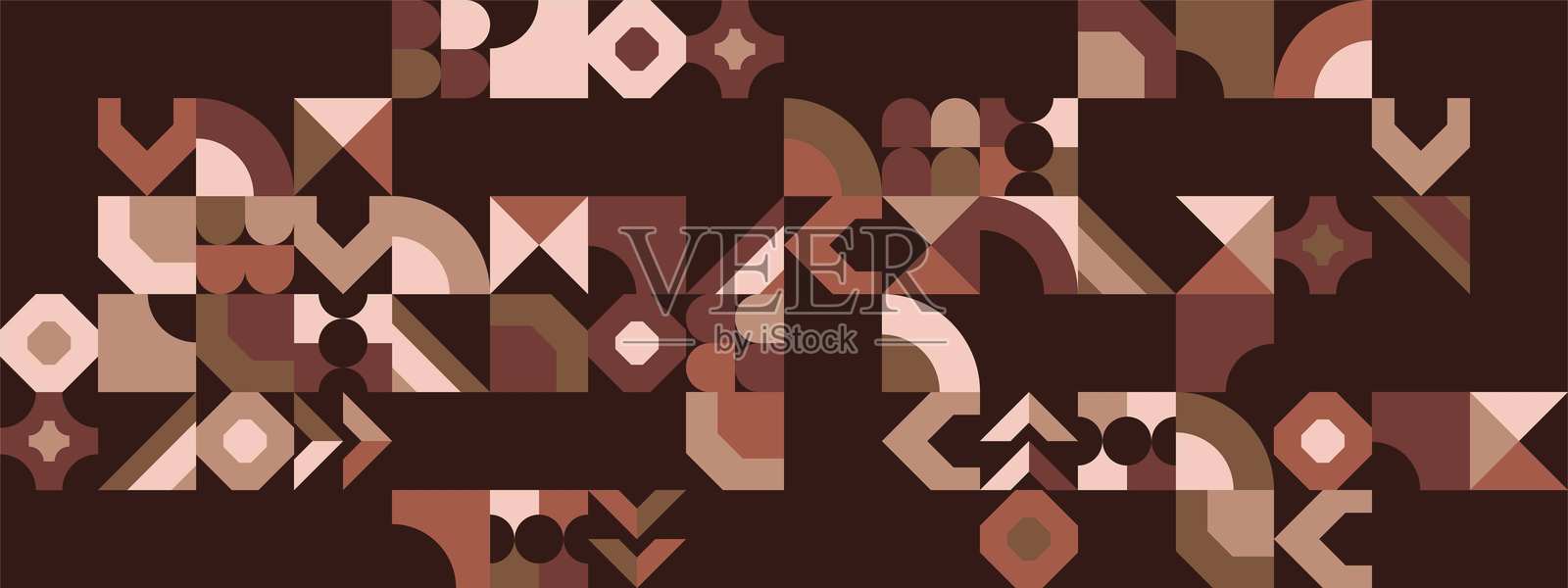 抽象几何色彩与马赛克横幅背景。插图矢量设计插画图片素材