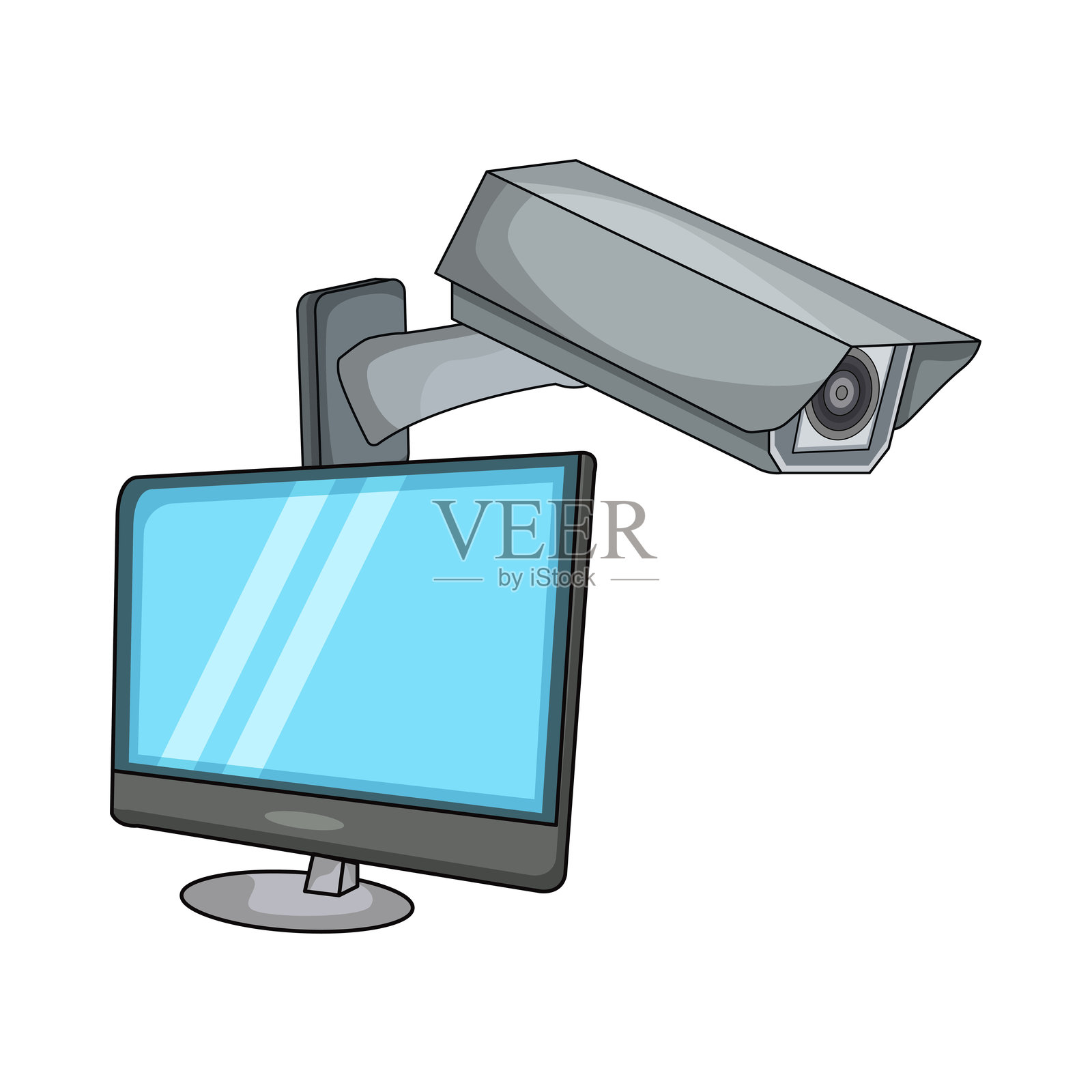 监控插画图片素材