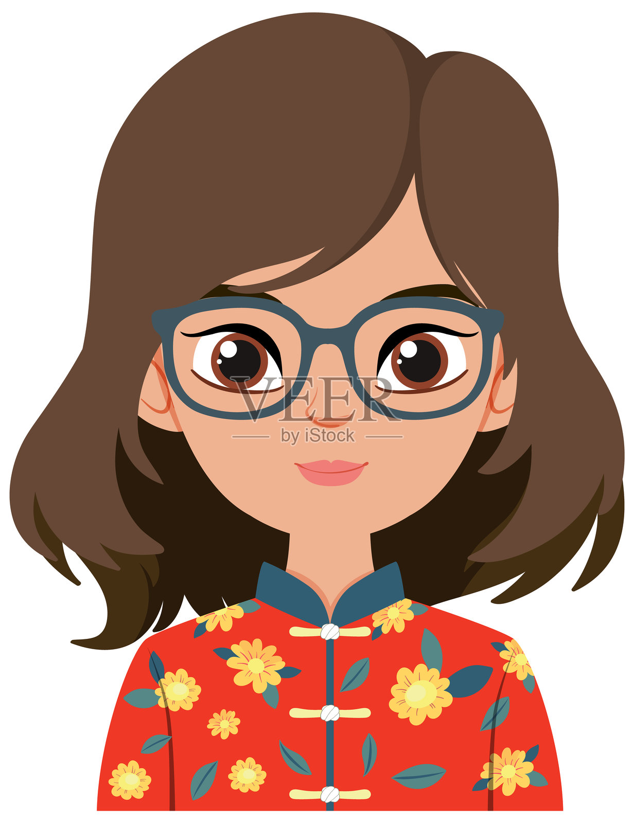 矢量插图的一个女人在眼镜插画图片素材