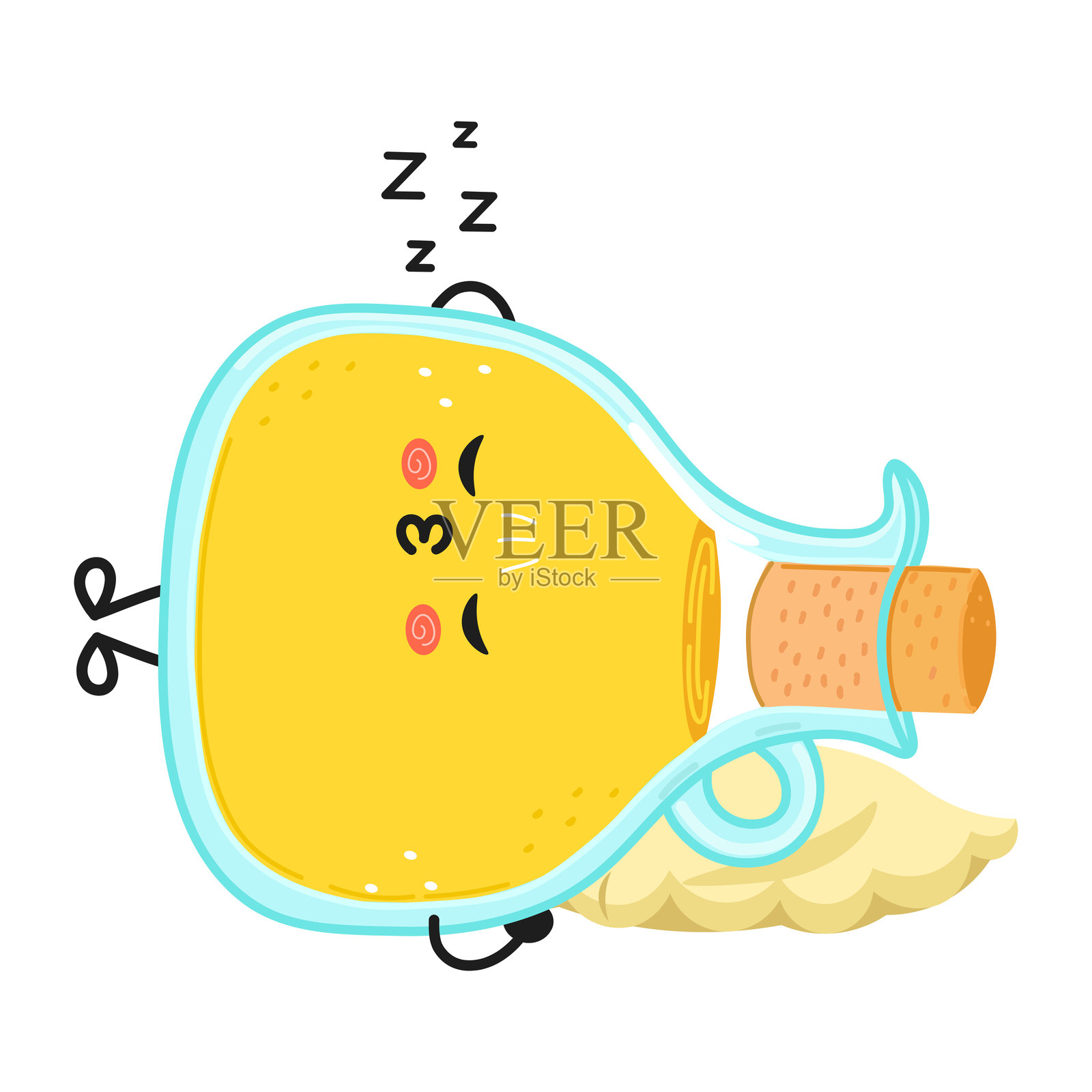 橄榄油睡眠人物概念插画图片素材