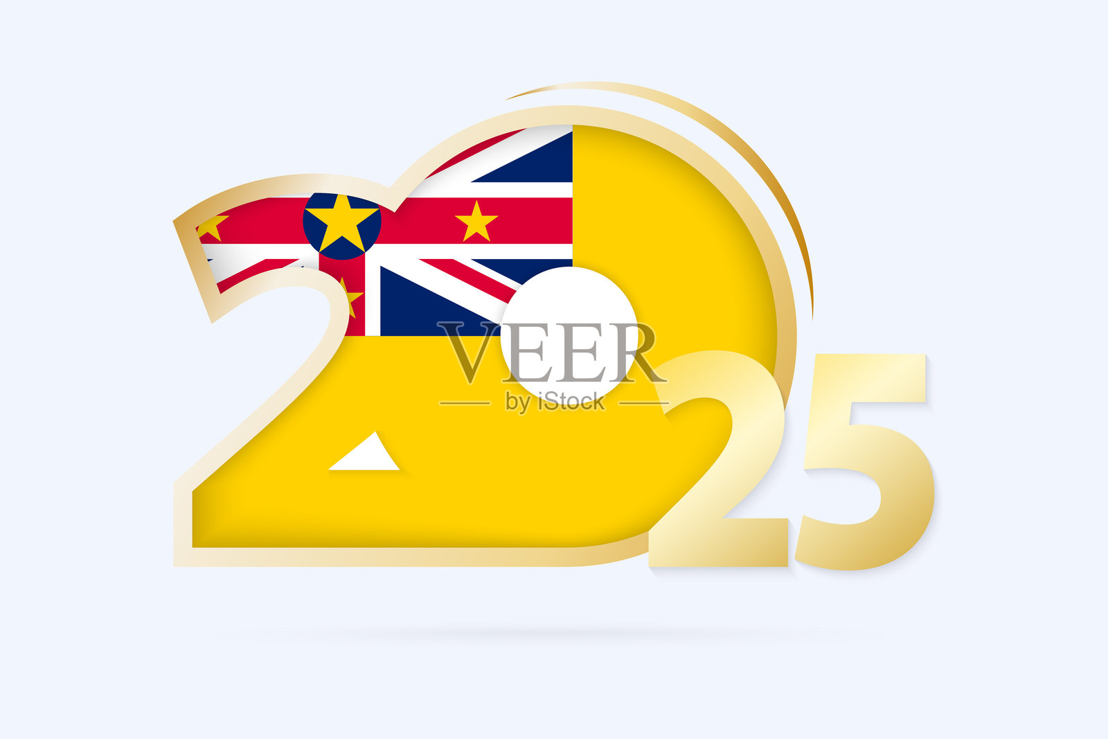 2025年纽埃国旗图案。插画图片素材