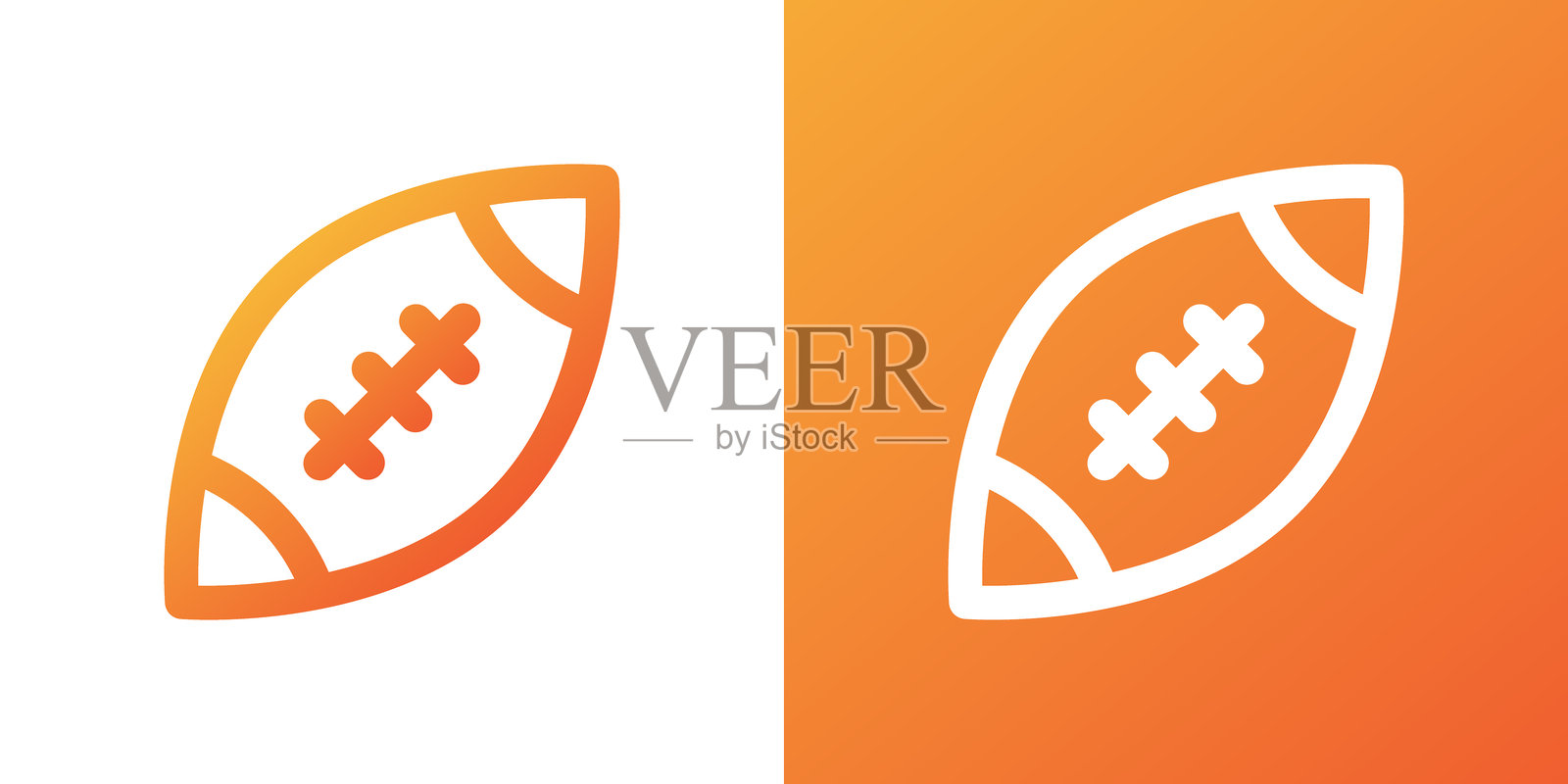 美式足球。最小梯度图标。回到学校。矢量插图，平面设计插画图片素材