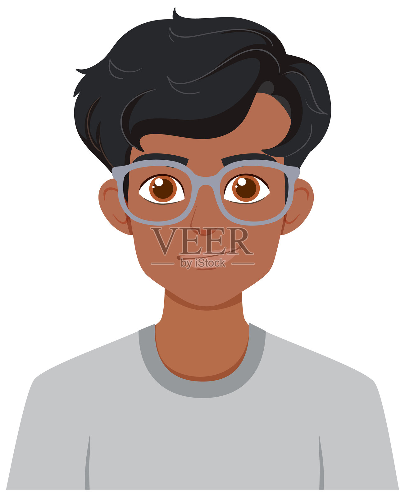 一个戴眼镜的人的插图插画图片素材