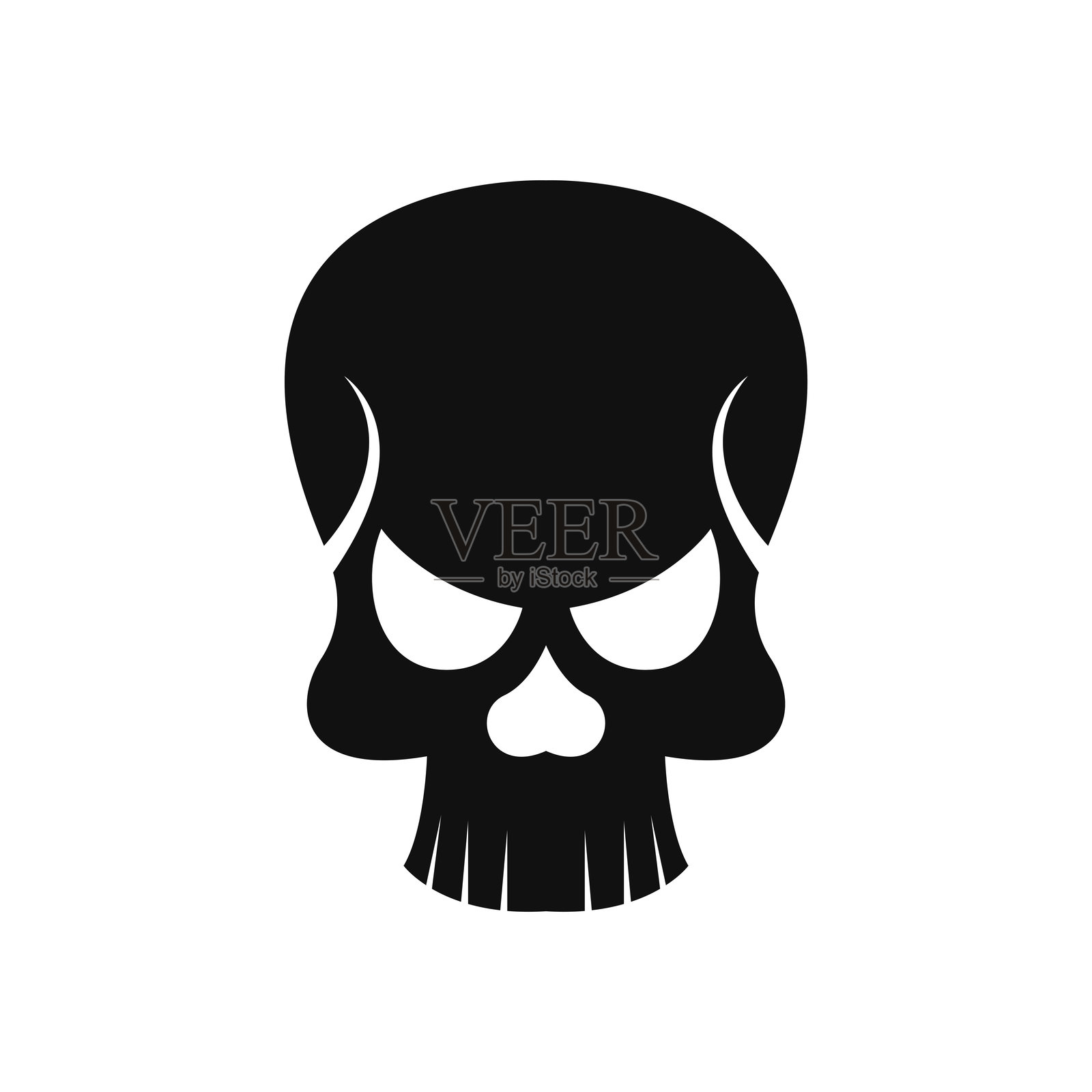 轮廓头骨标志设计模板插画图片素材