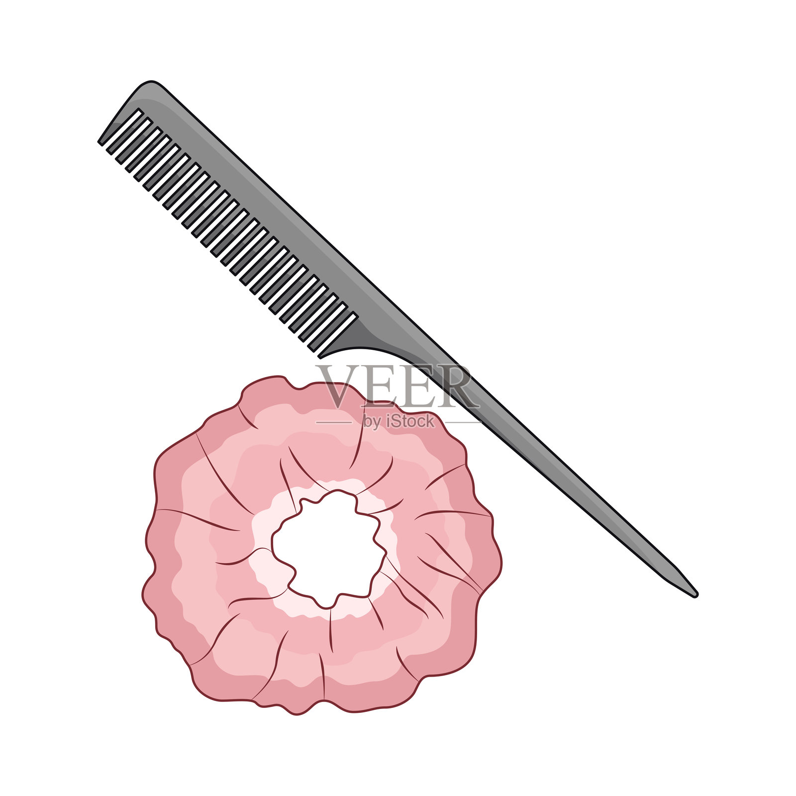 梳子和发带插画图片素材