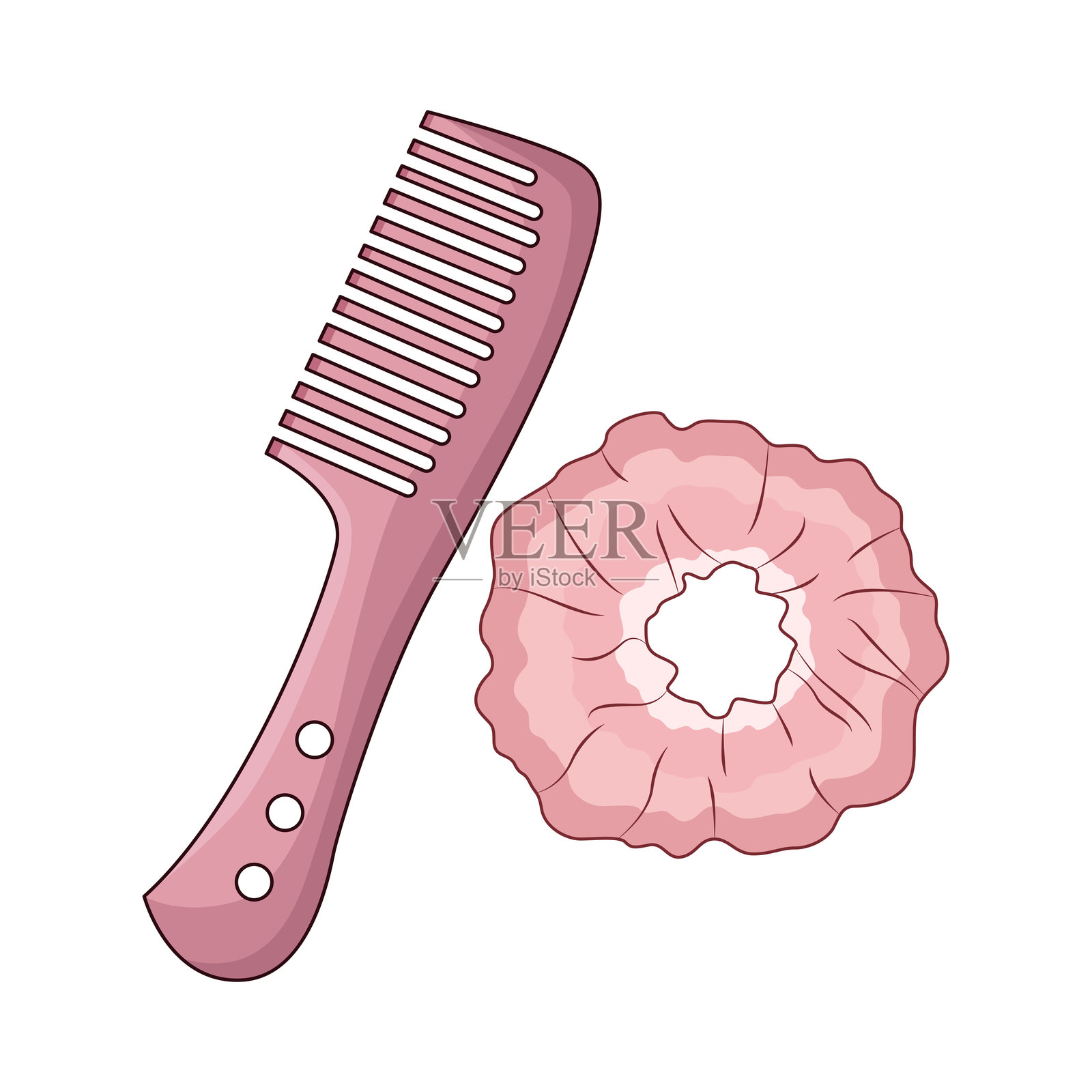 梳子和发带插画图片素材