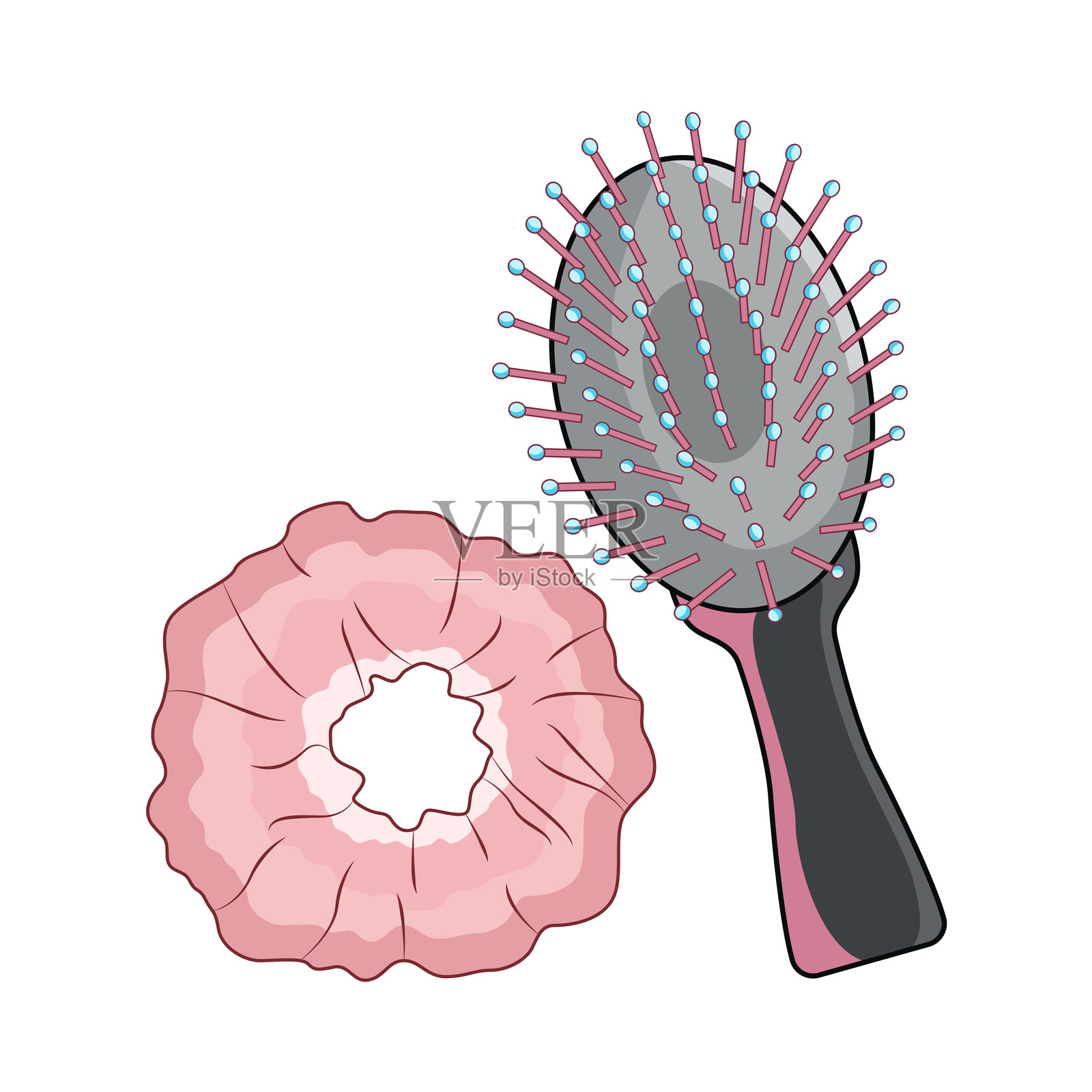 梳子和发带插画图片素材