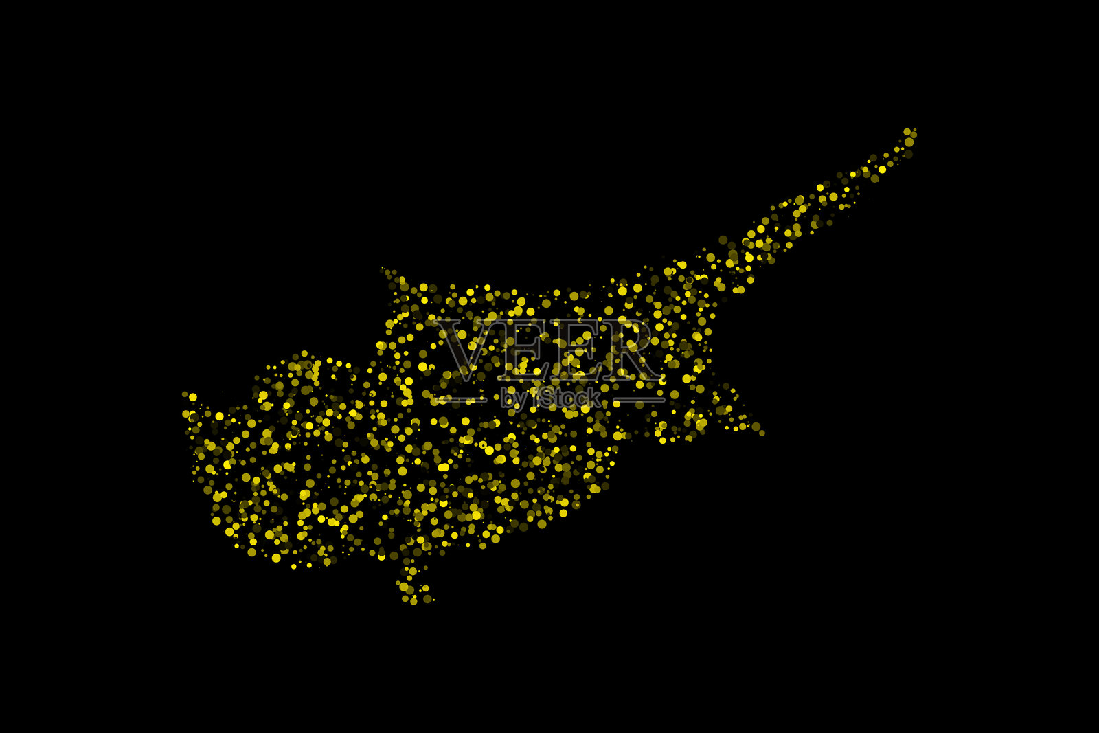 黄色塞浦路斯岛国家地图边界背景插画图片素材