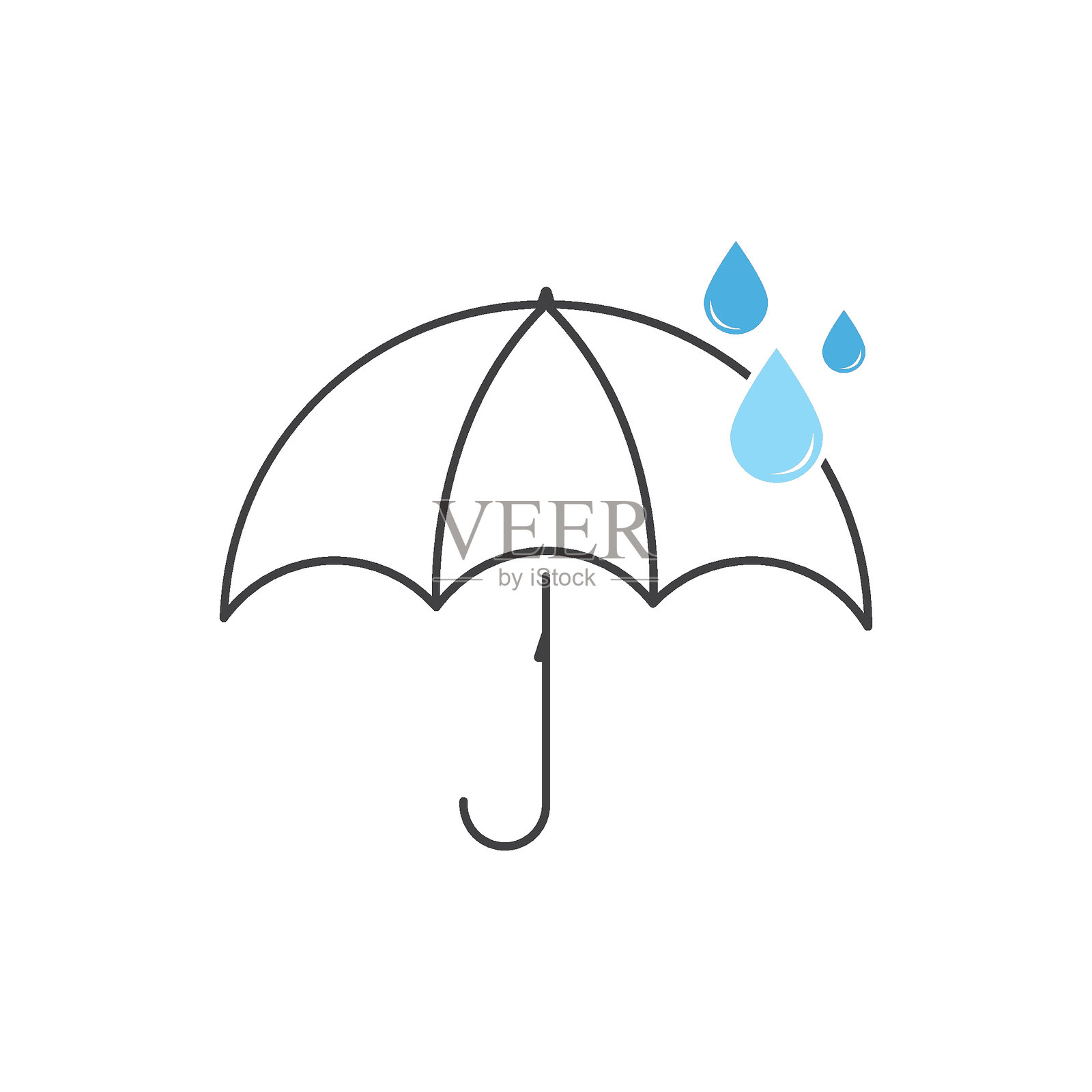 雨滴和伞插画图片素材