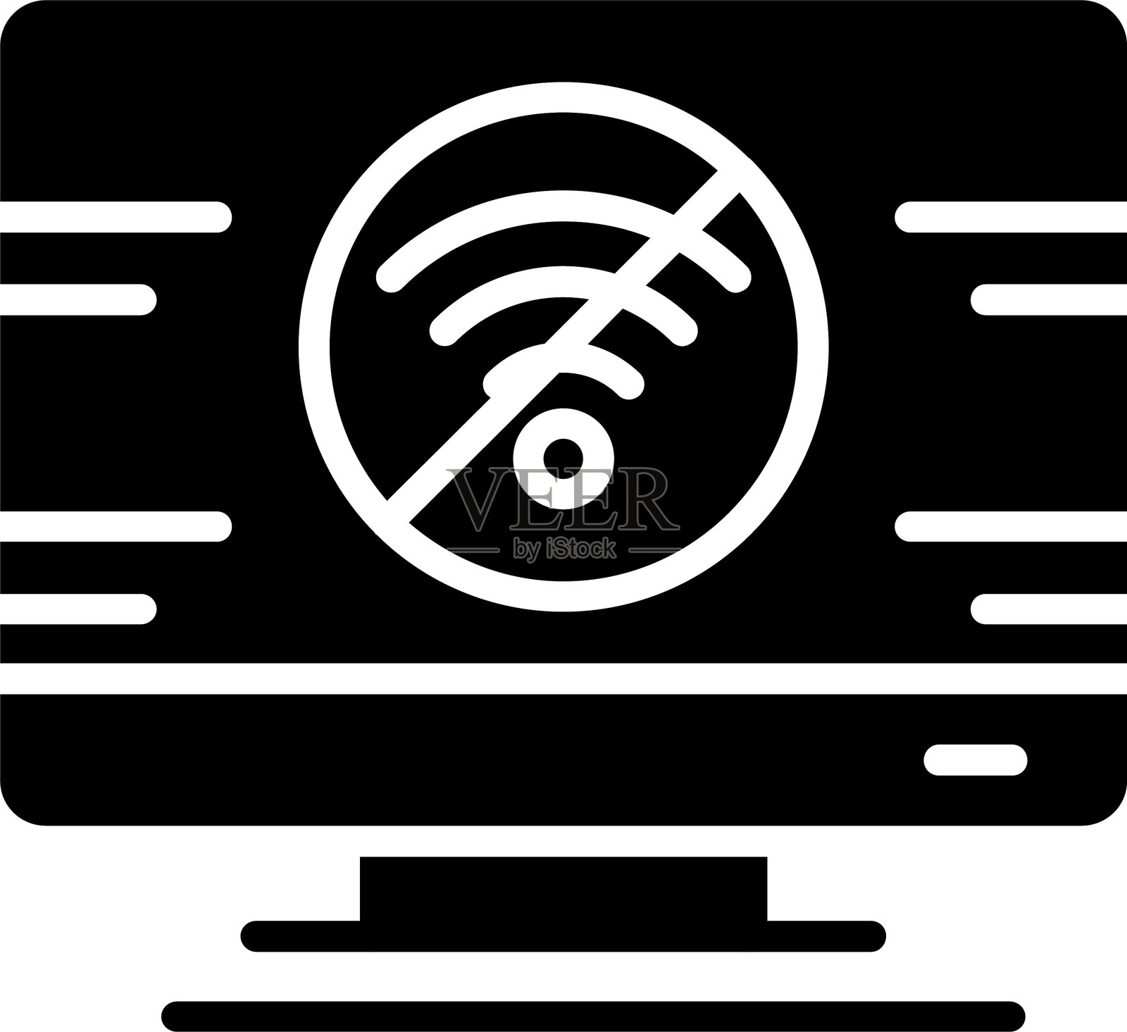 没有Wifi字形图标插画图片素材