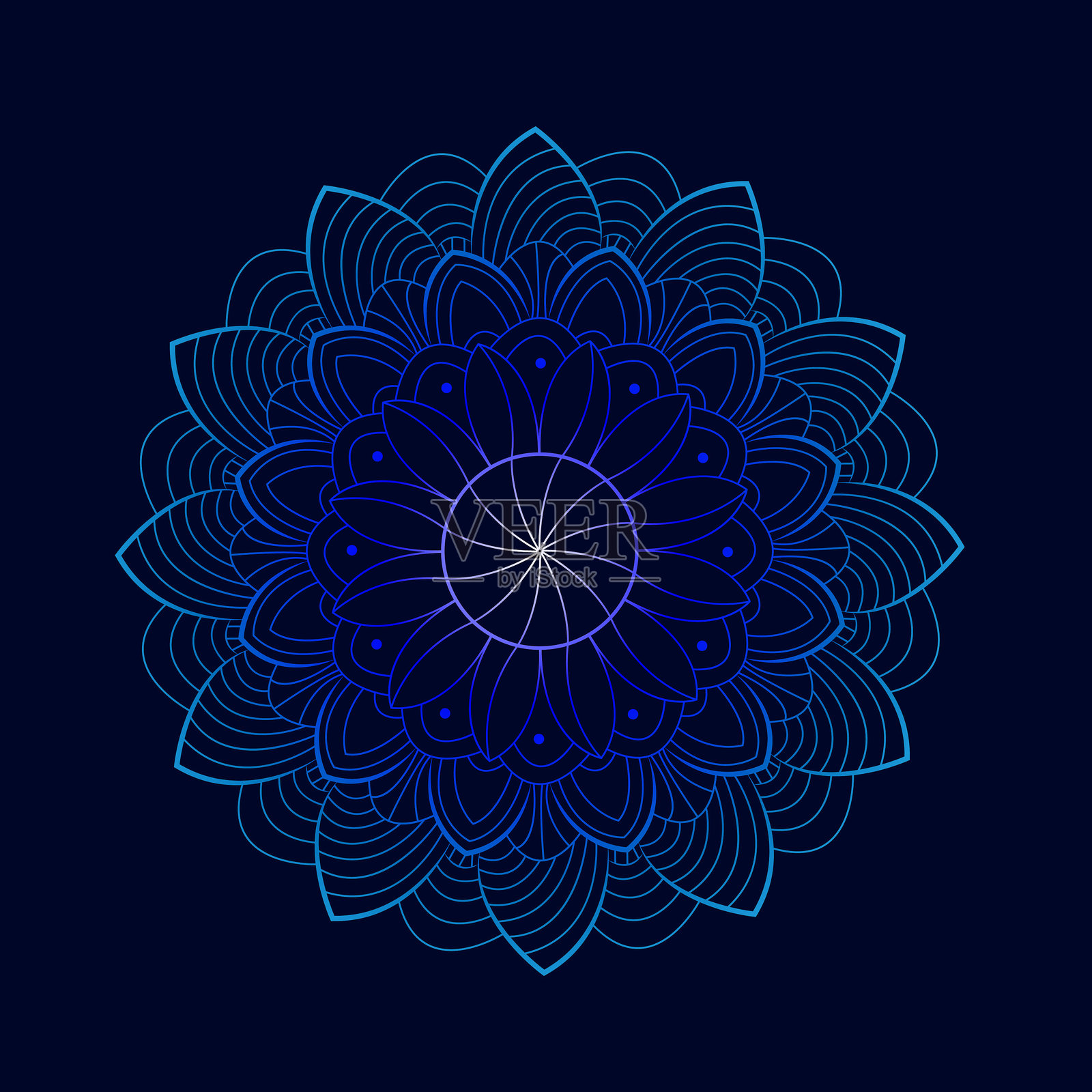 抽象简洁的曼陀罗设计背景。插画图片素材