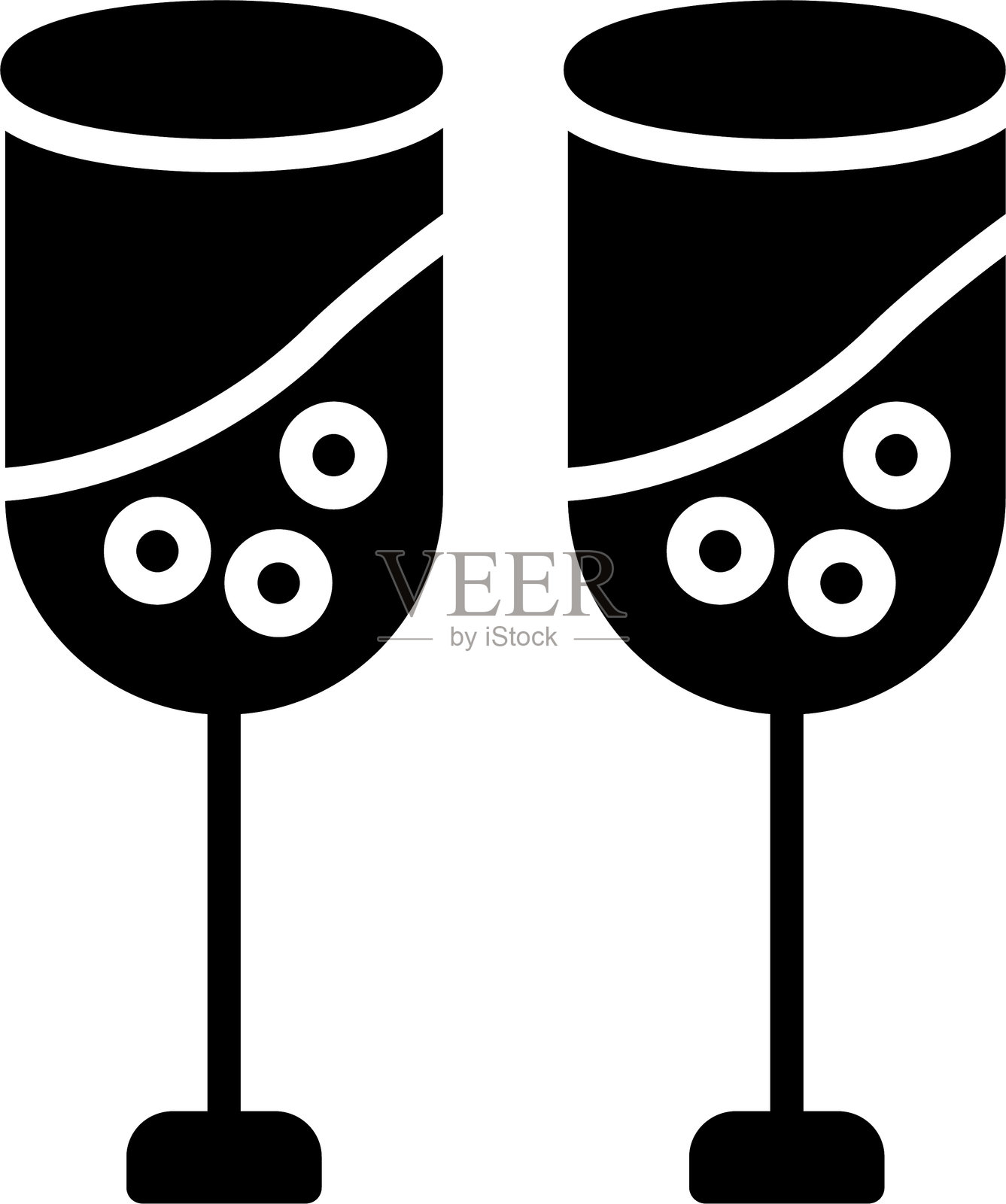 香槟字形图标插画图片素材