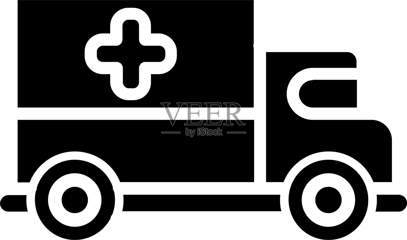 医疗卡车字形图标插画图片素材