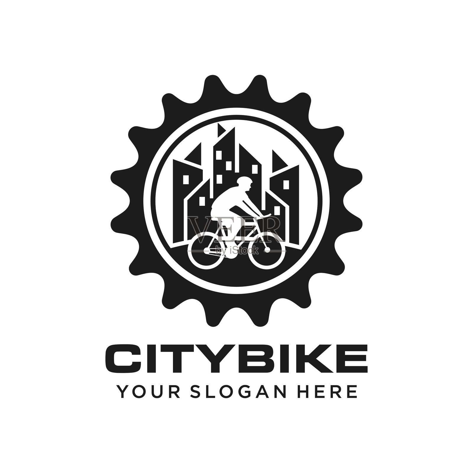 城市自行车标志插画图片素材