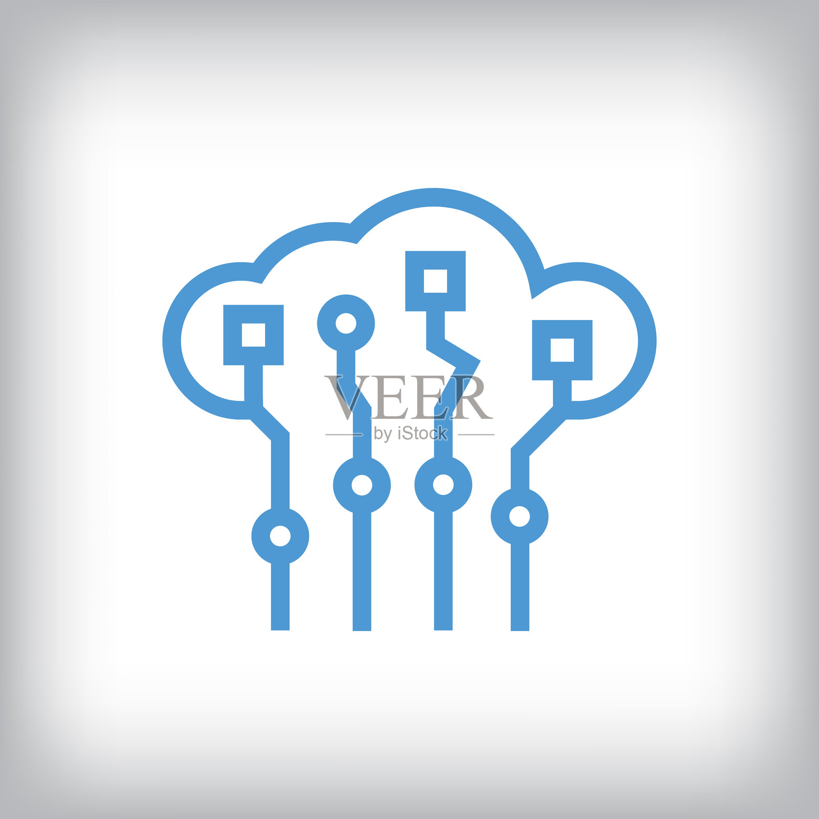 独特的数字简单云设计。插画图片素材