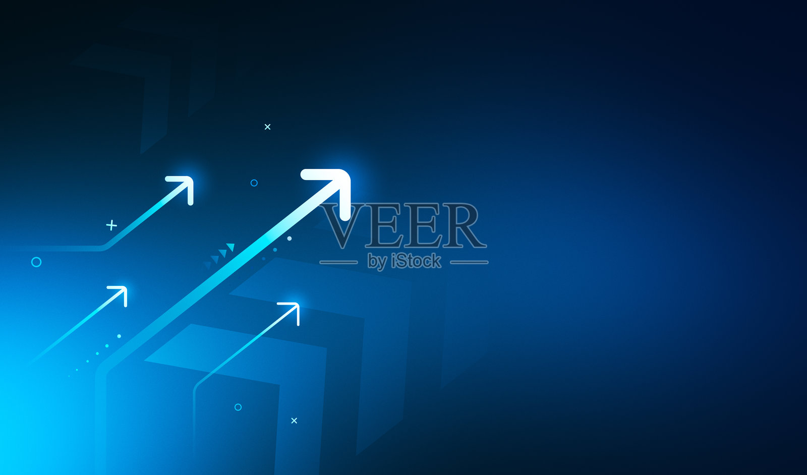 成长箭头标志商业成功平面设计插图概念网页横幅背景抽象方向图标符号市场趋势或增加资金向前目标启动演示。照片摄影图片