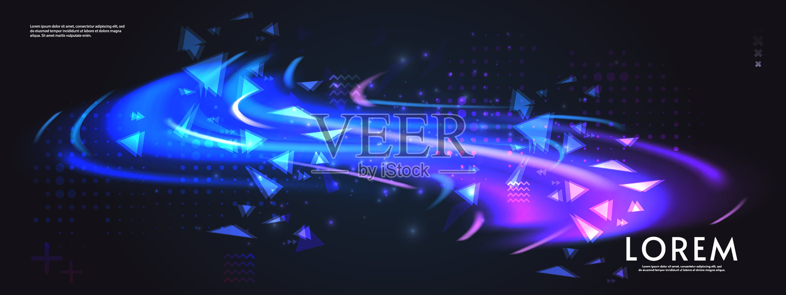 深色背景上的极光元素设计。背景极光模板。明亮的光。北极光。矢量插图。设计的背景，壁纸，明信片，网页，横幅，封面。插画图片素材