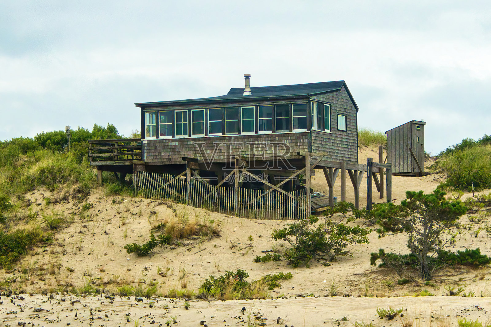 科德角普罗温斯敦附近的沙丘小屋照片摄影图片