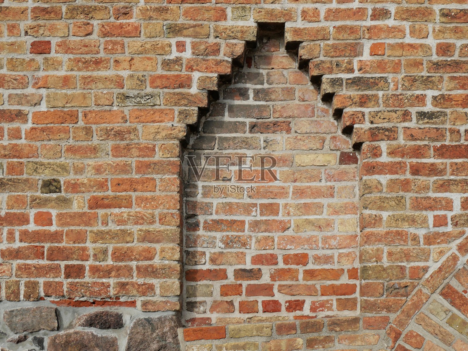 历史悠久的砖砌城墙在库托尔旁边打开照片摄影图片