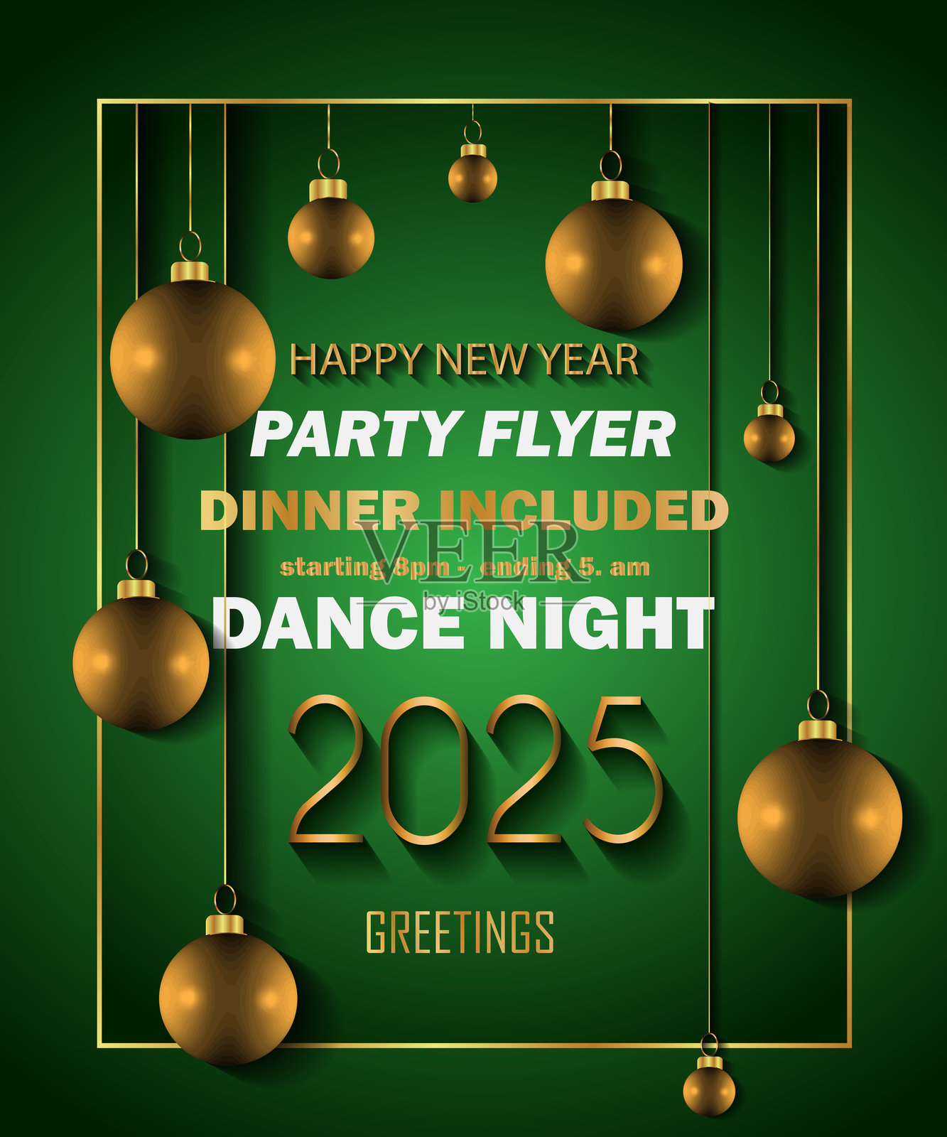 2025新年快乐的背景为您的季节邀请，节日海报，贺卡。插画图片素材