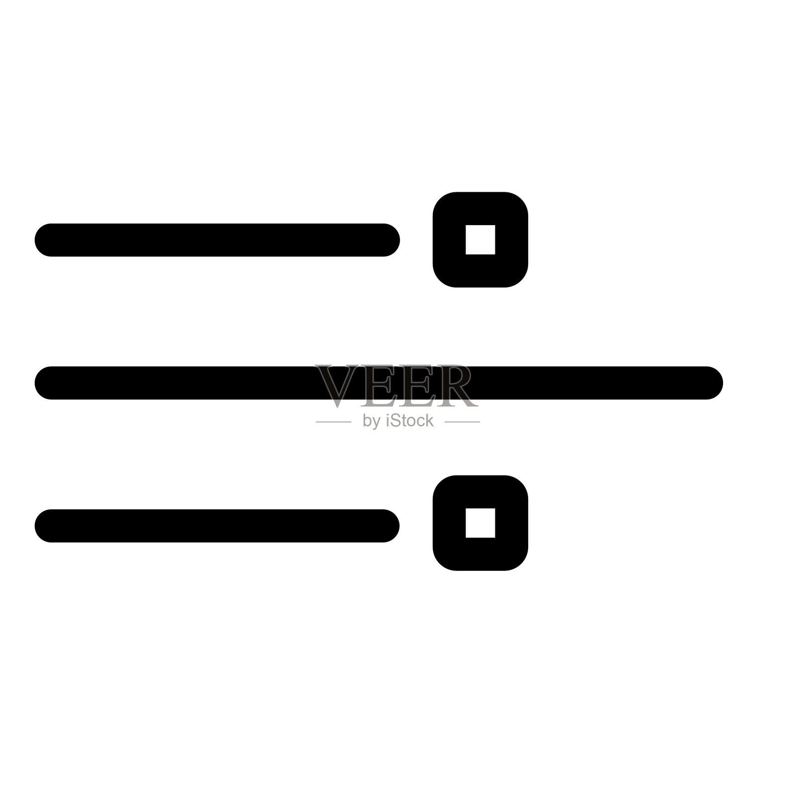 平面和最小的列表图标符号-基本的用户界面列表符号插画图片素材