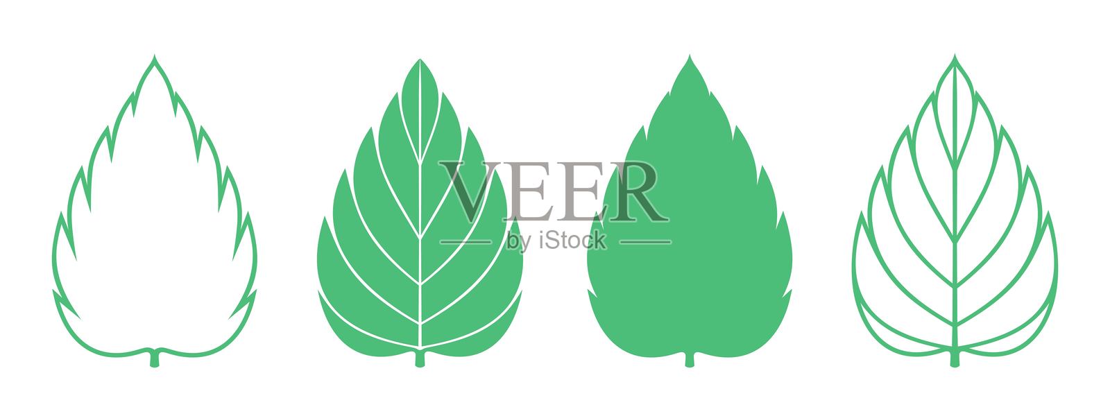 薄荷的标志。白色背景上孤立的薄荷插画图片素材