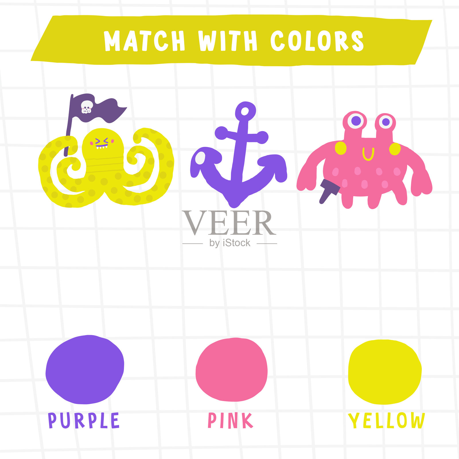 为孩子们学习海盗航海游戏插画图片素材