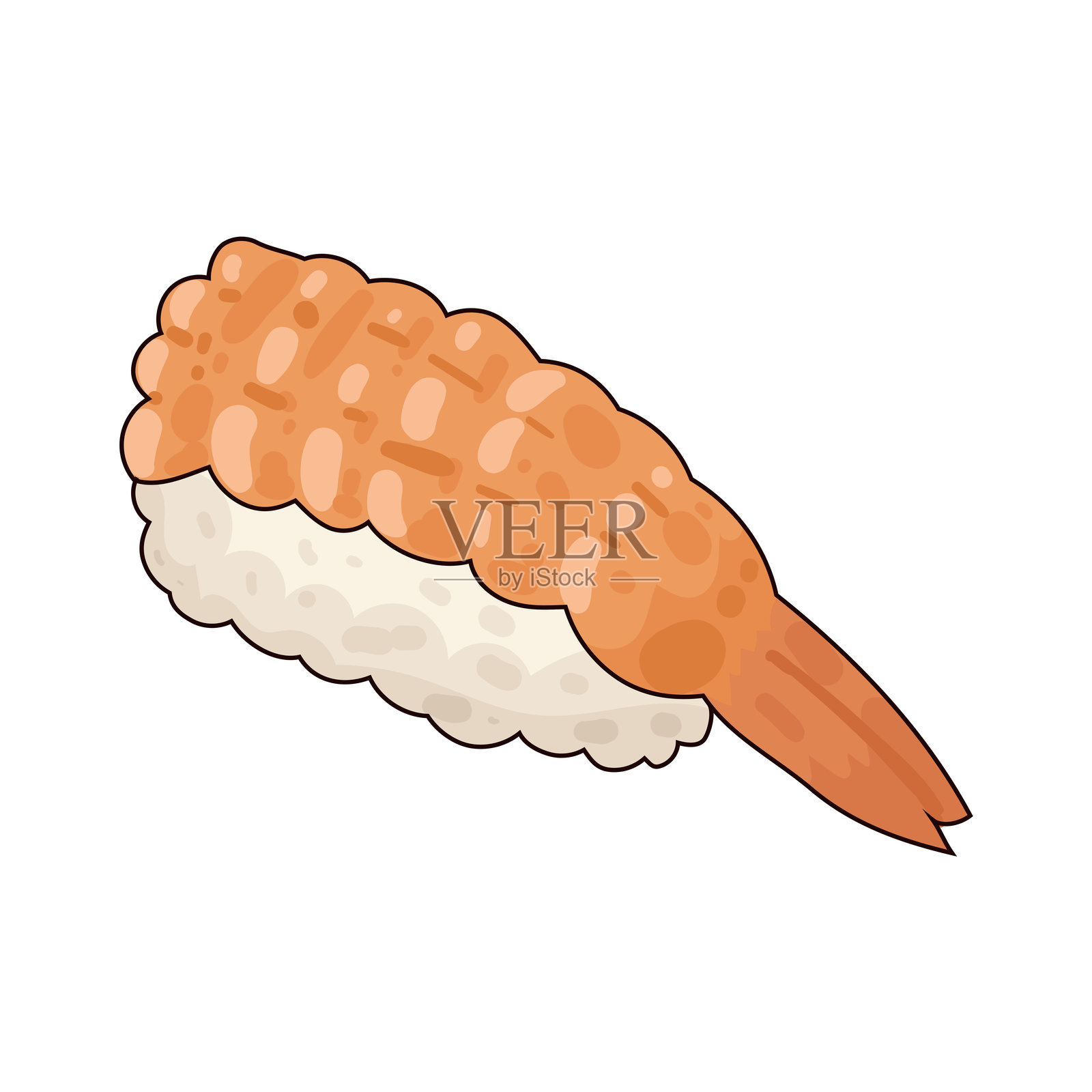虾寿司插画图片素材