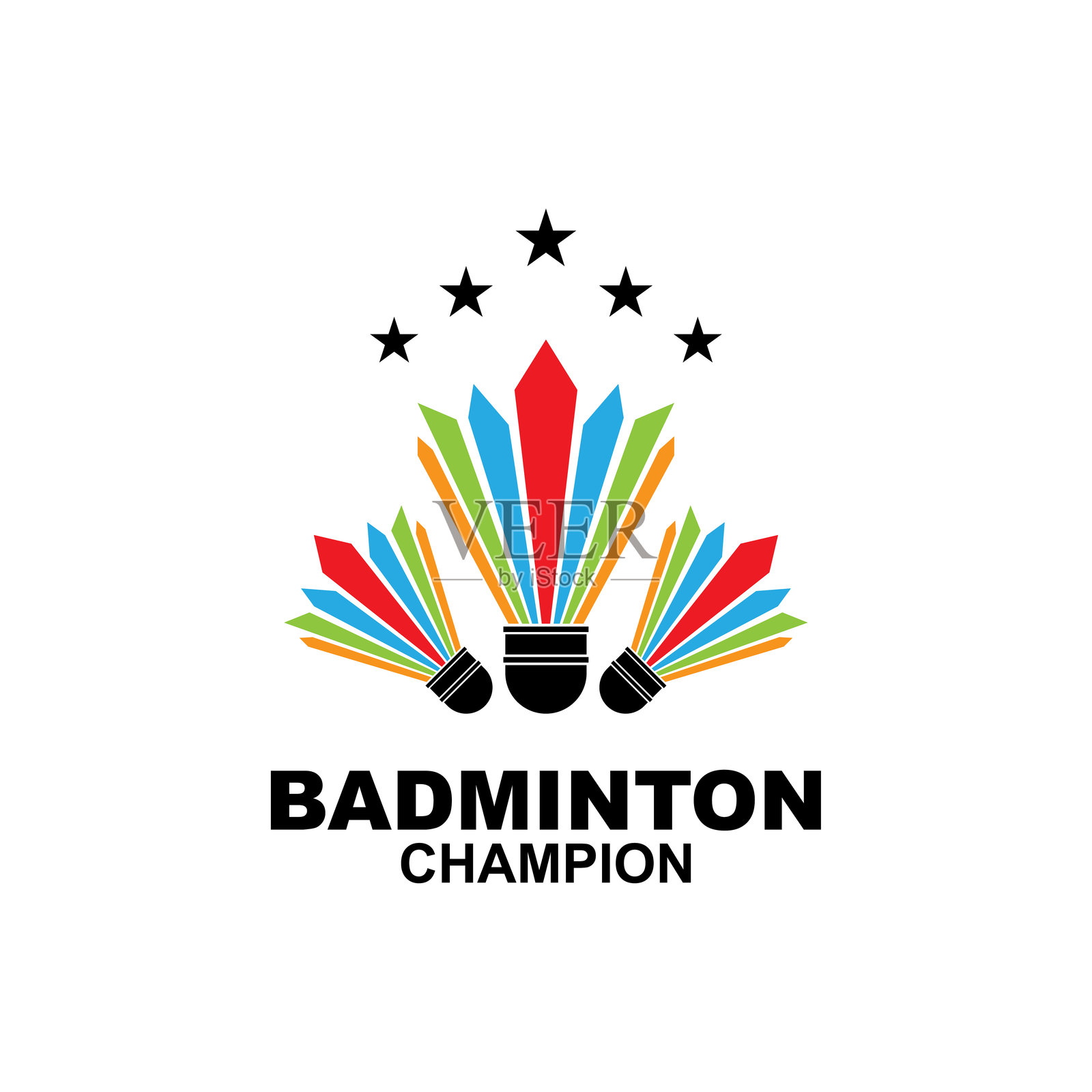 羽毛球标志矢量插画图片素材