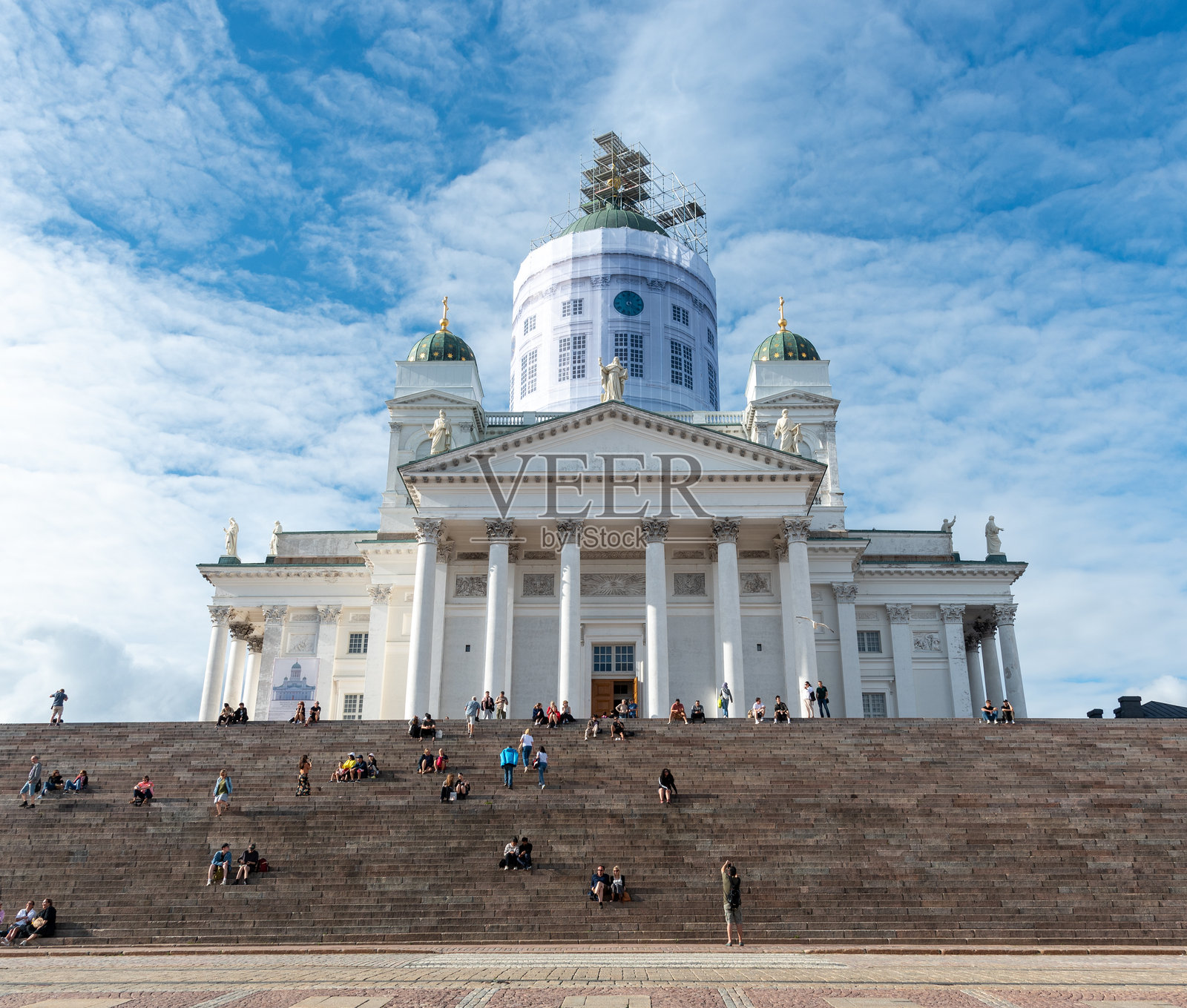 赫尔辛基大教堂是欧洲芬兰首都赫尔辛基市中心的主要景点照片摄影图片