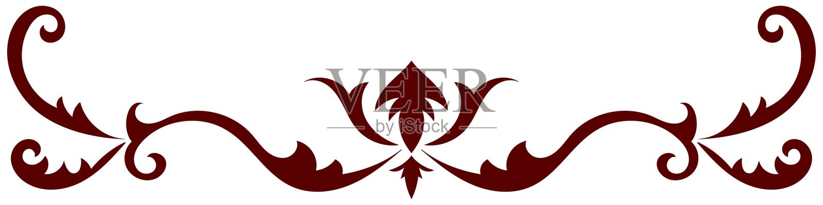 用于卡片和婚礼请柬的装饰图案。插画图片素材