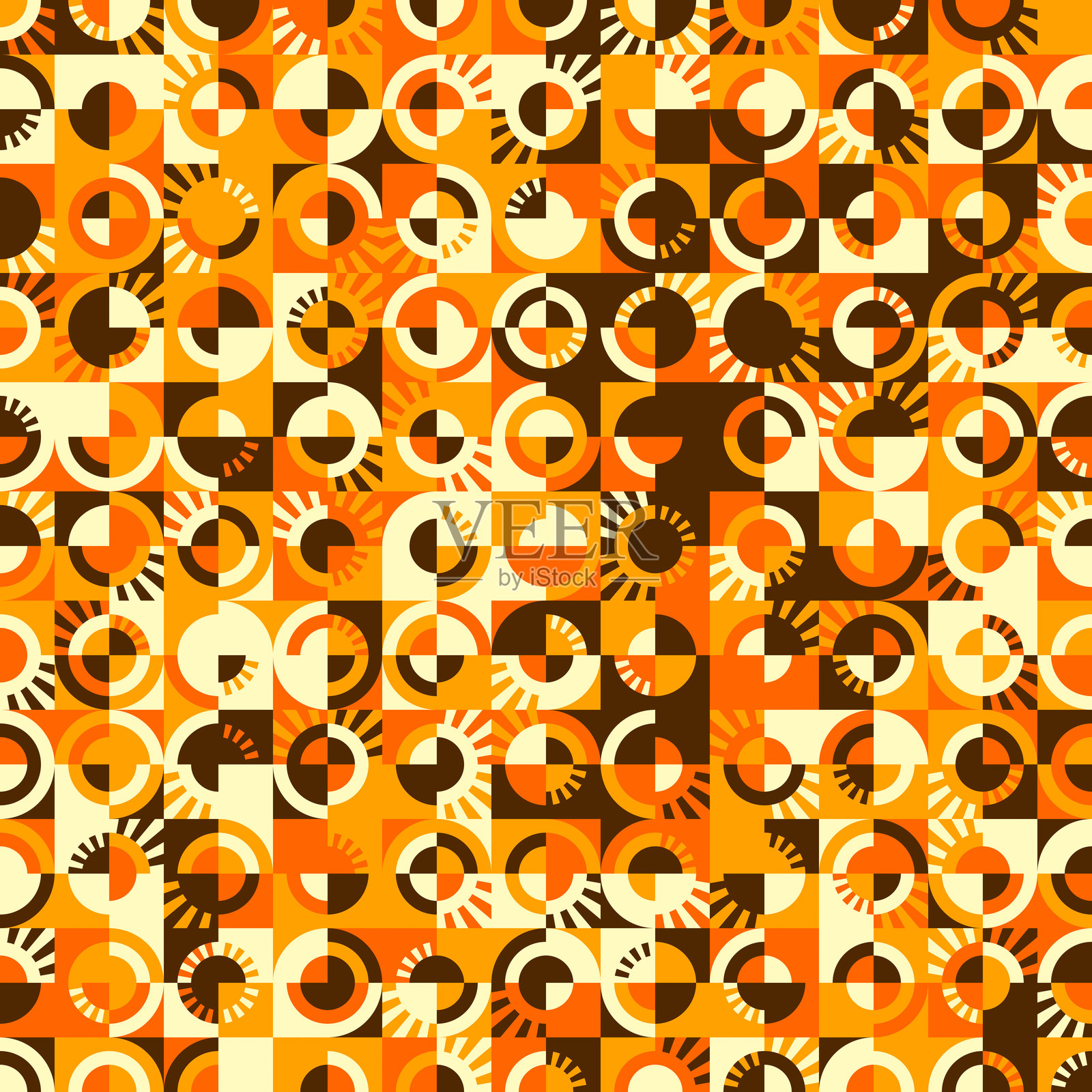 无缝圆形非圆形纹理。无缝高分辨率(8000x8000)纹理。现代时尚的抽象纹理。光栅插图。插画图片素材