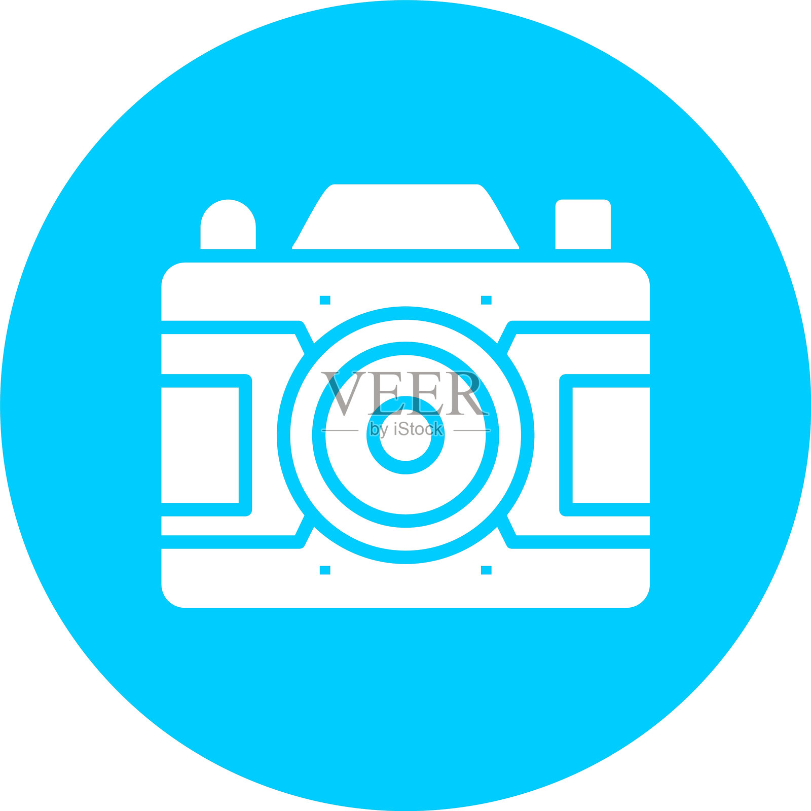 数码单反相机字形圆圈图标插画图片素材