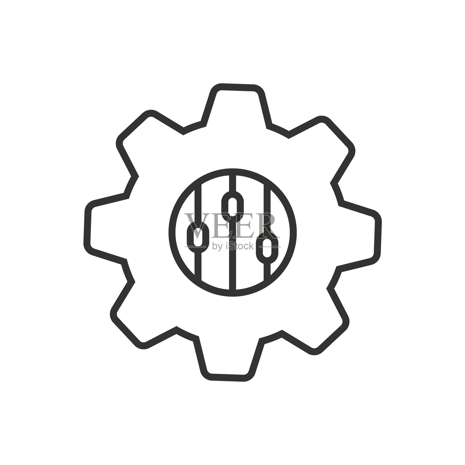 设置图标，齿轮均衡器滑块插画图片素材