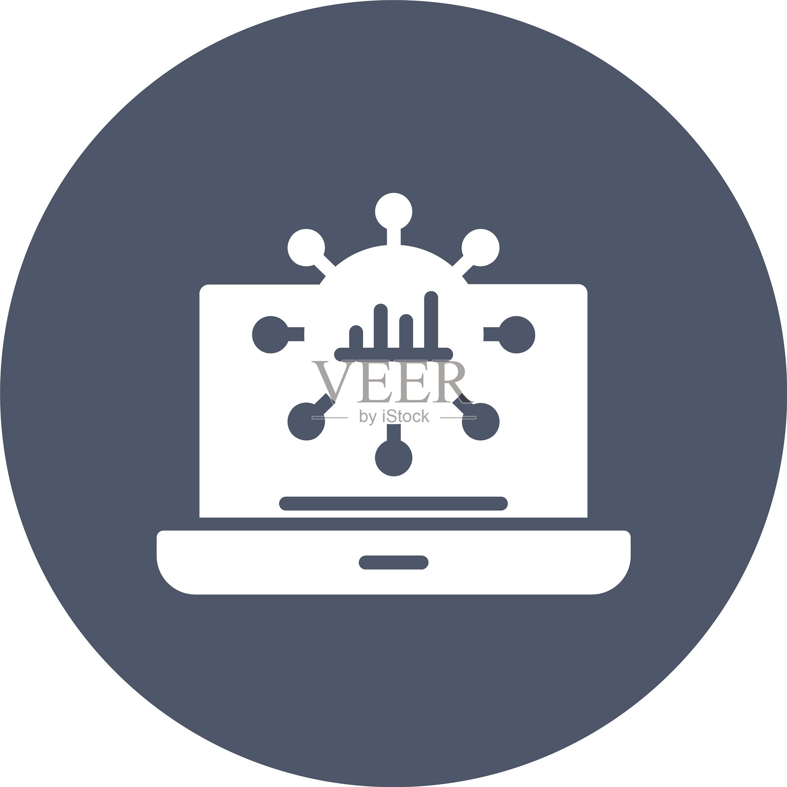 数据传输字形圆圈图标插画图片素材