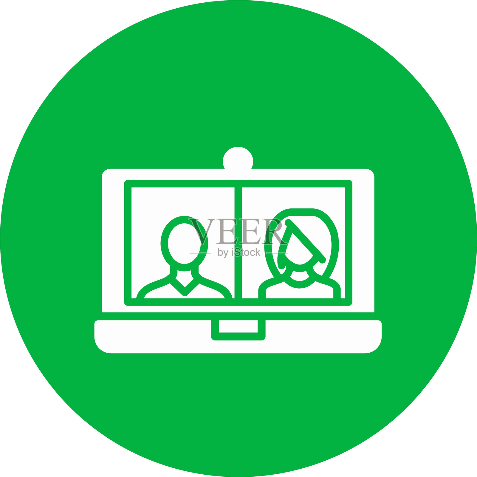 会议视频通话符号圆形图标插画图片素材