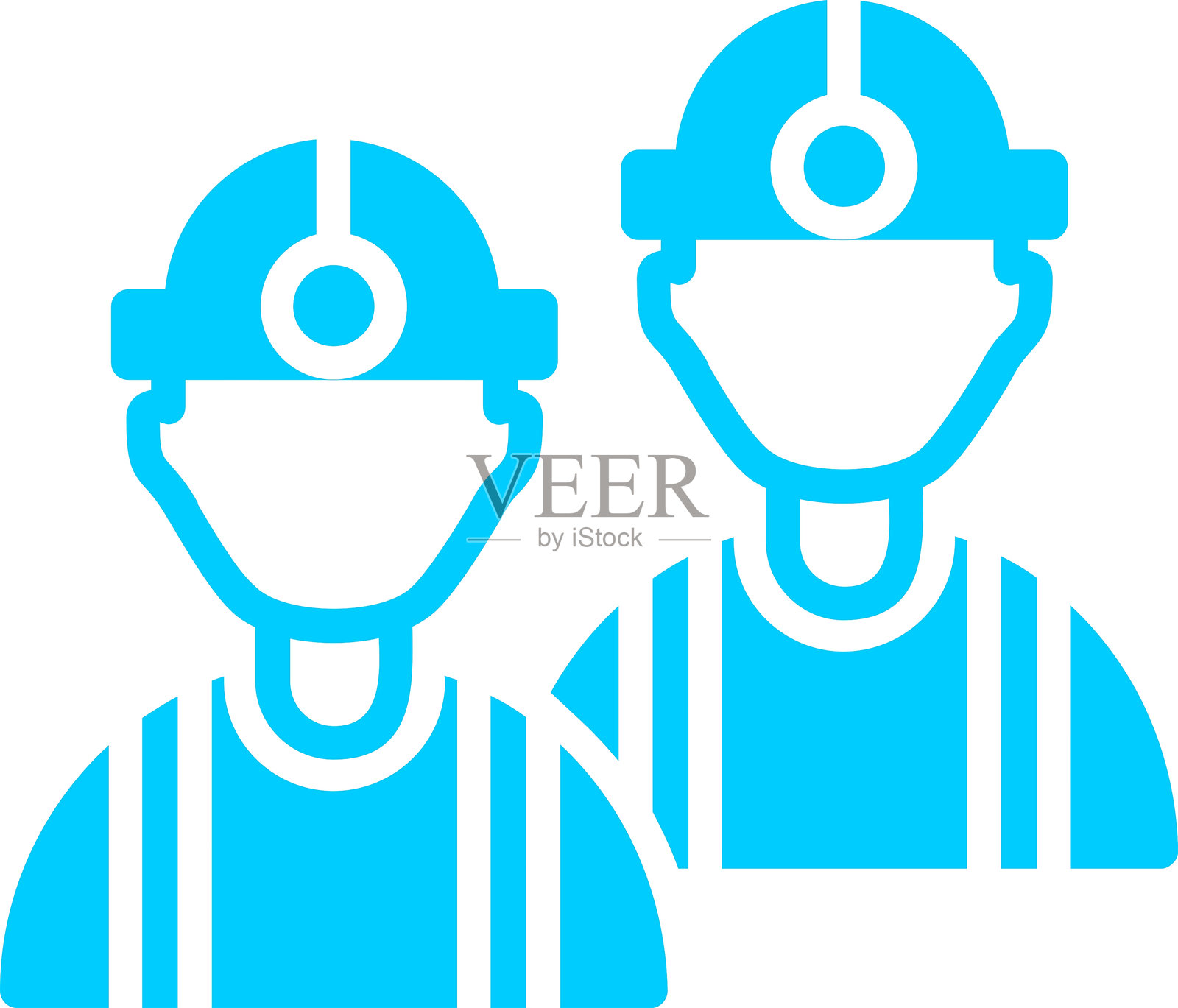 工人字形圆圈图标插画图片素材