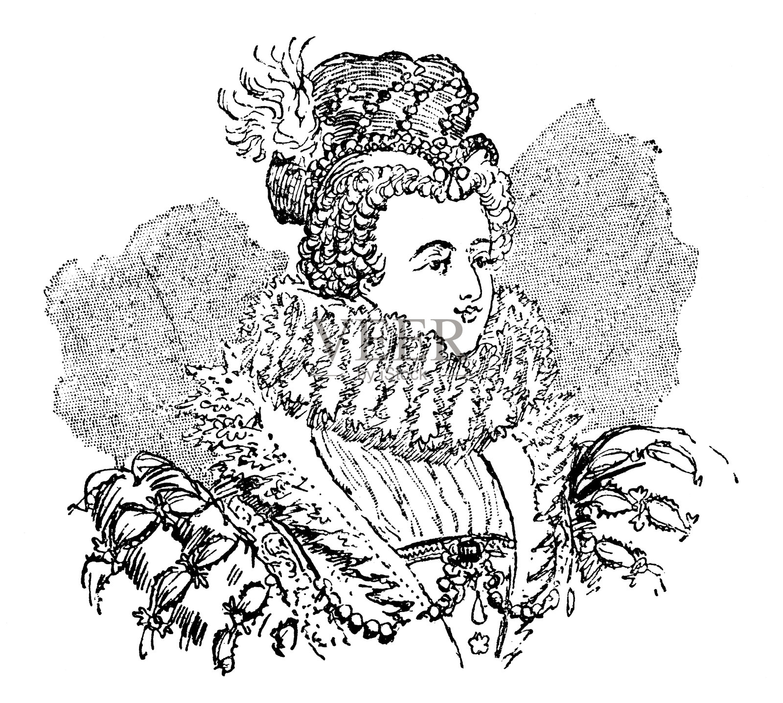 瓦卢瓦的玛格丽特——16世纪插画图片素材