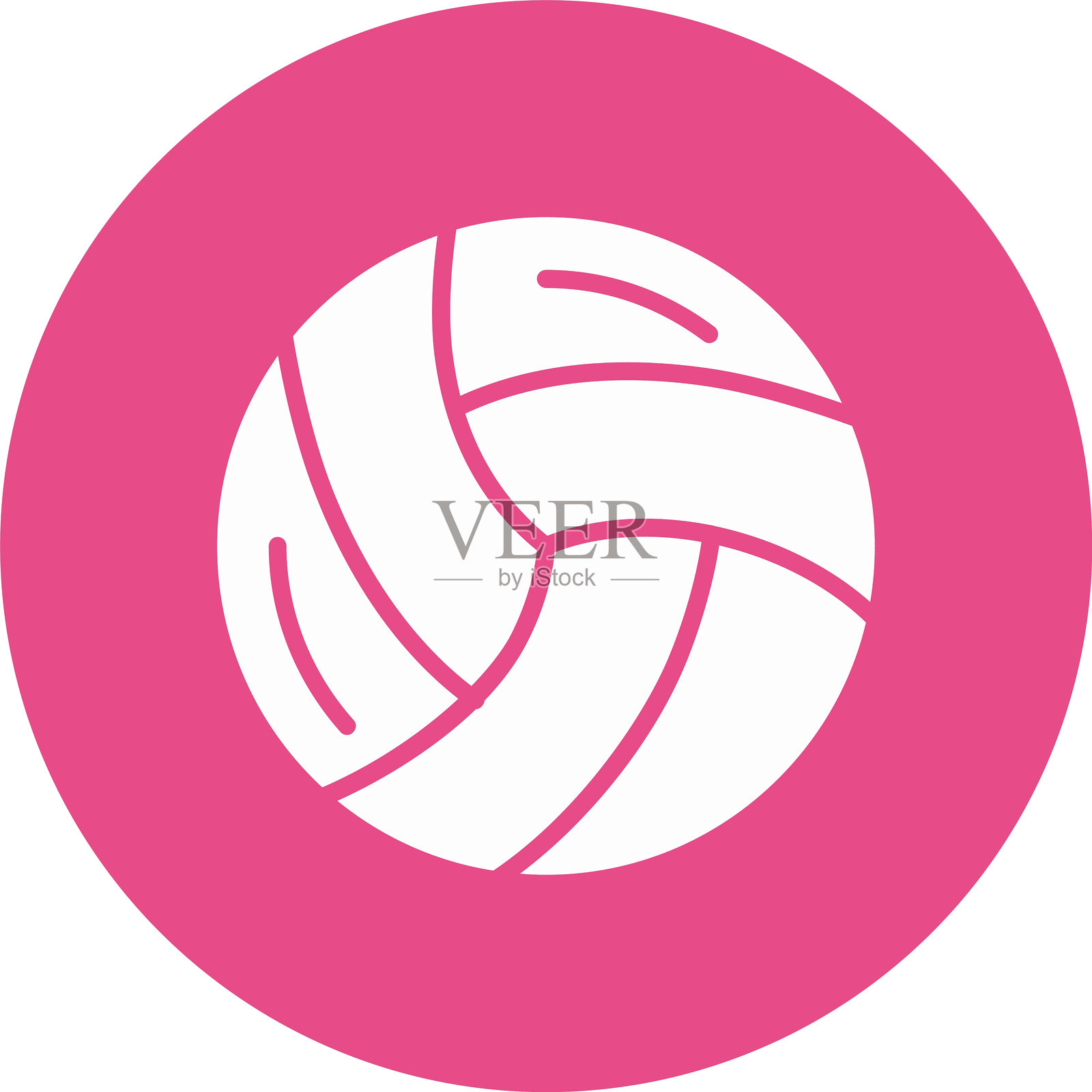 排球字形圆圈图标插画图片素材