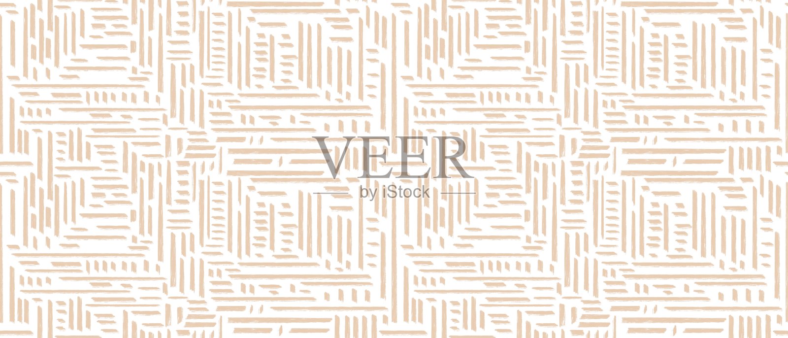 无缝抽象几何图案。米色、白色。插图。民族元素。混沌数字纹理。画笔描边。用于纺织面料、包装纸、背景、壁纸、封面的设计。插画图片素材