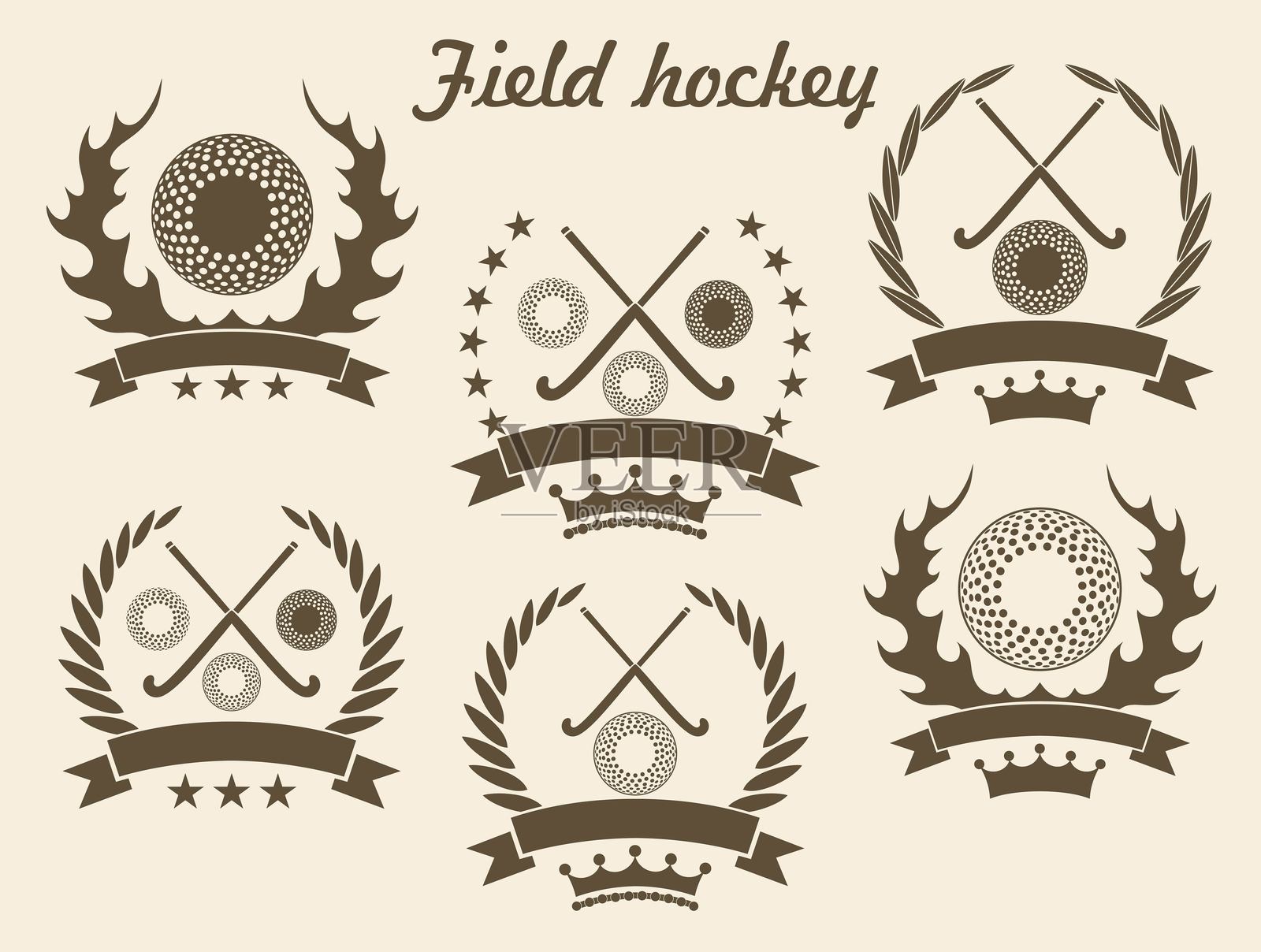 曲棍球的标志。孤立的曲棍球在白色的背景插画图片素材